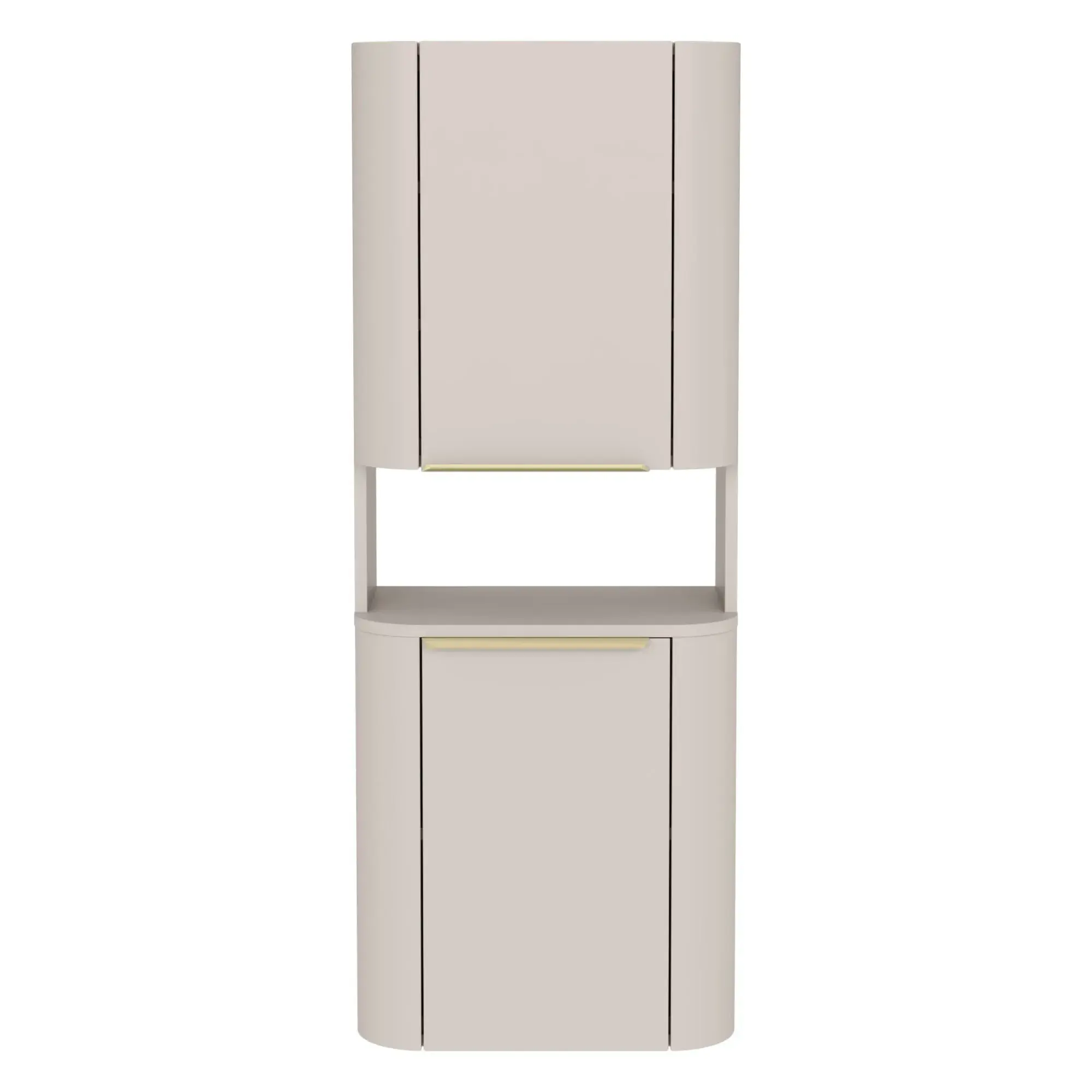 Hector Závěsná vysoká koupelnová skříňka Bassa 50 cm kašmírová/zlatá