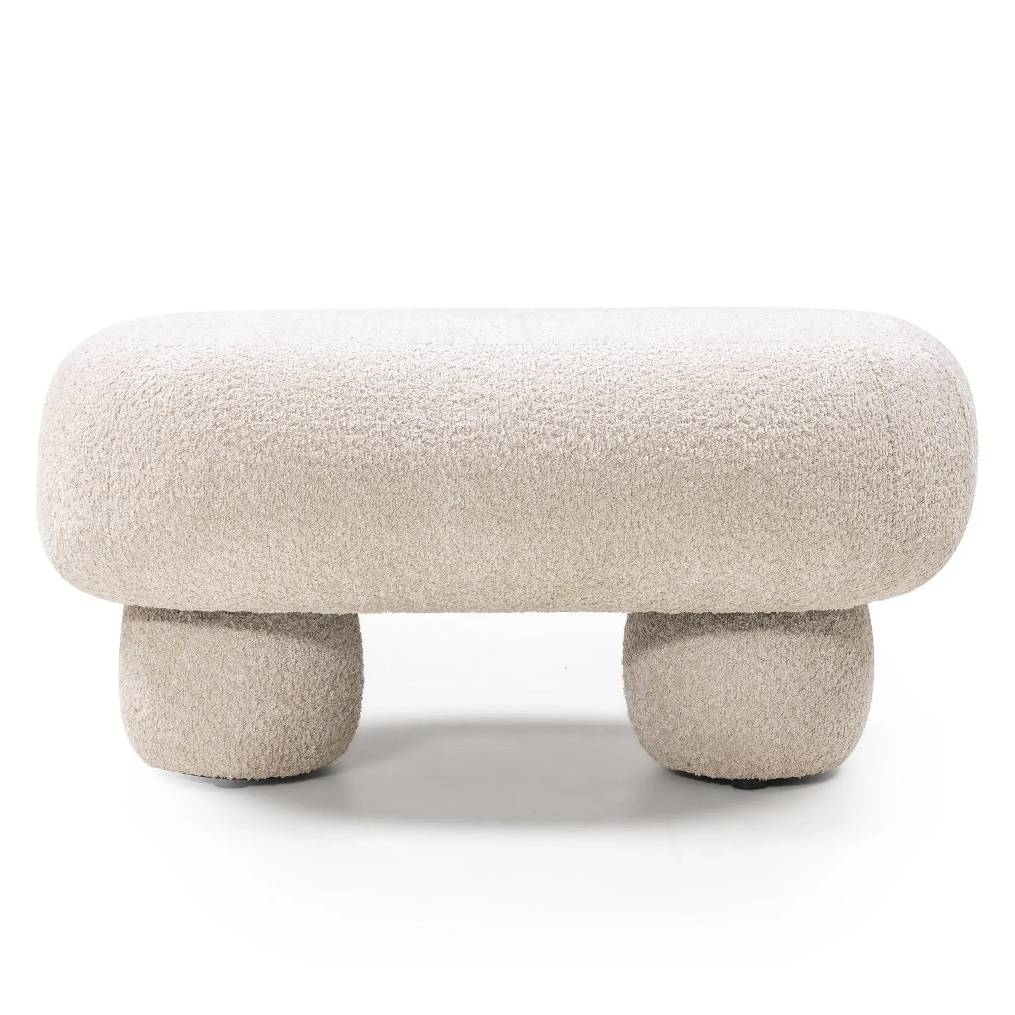 Hector Designový taburet Fragola 90 cm bouclé světle béžový