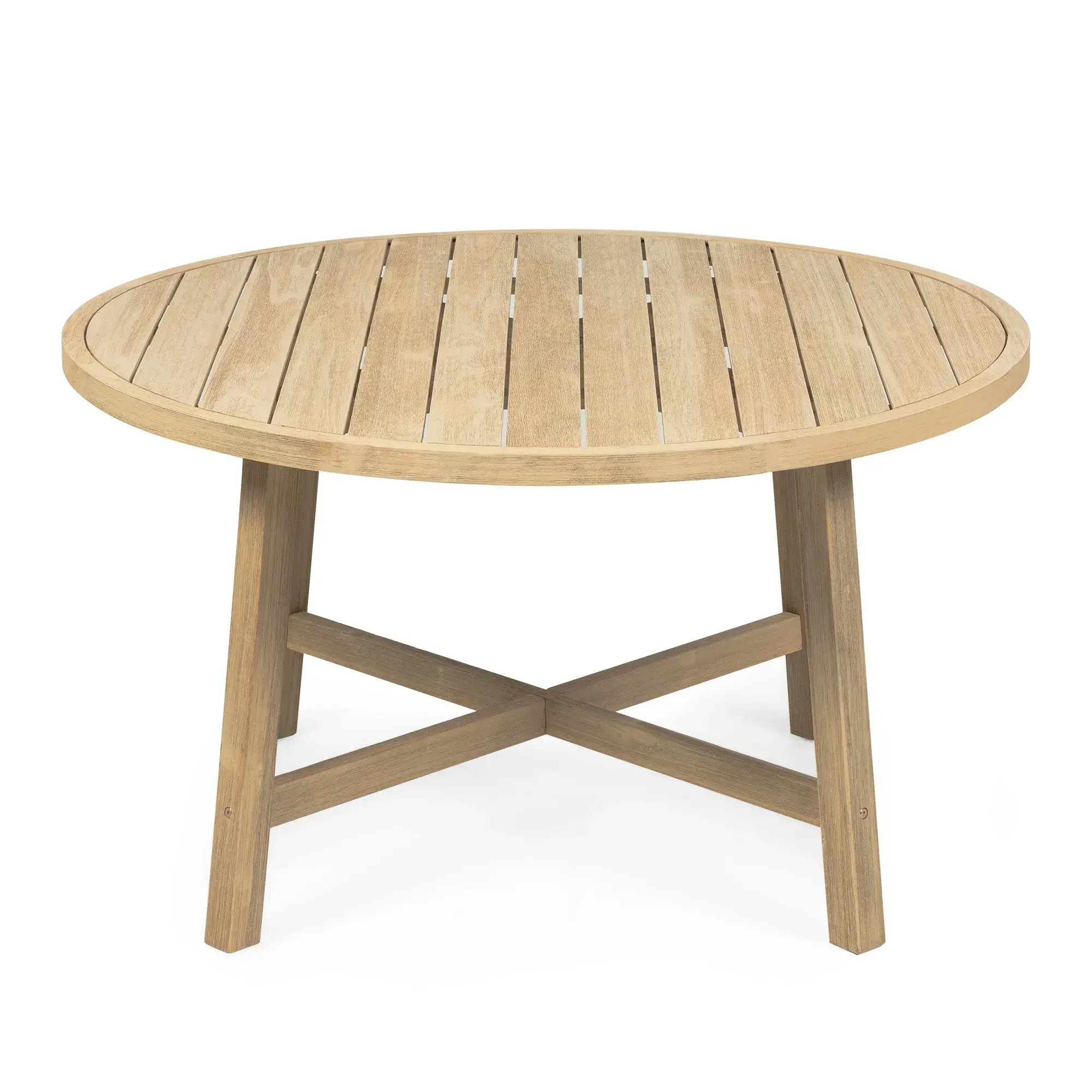 Hector Kulatý zahradní stůl Castello 130 cm z masivu akáciové dřevo/teak