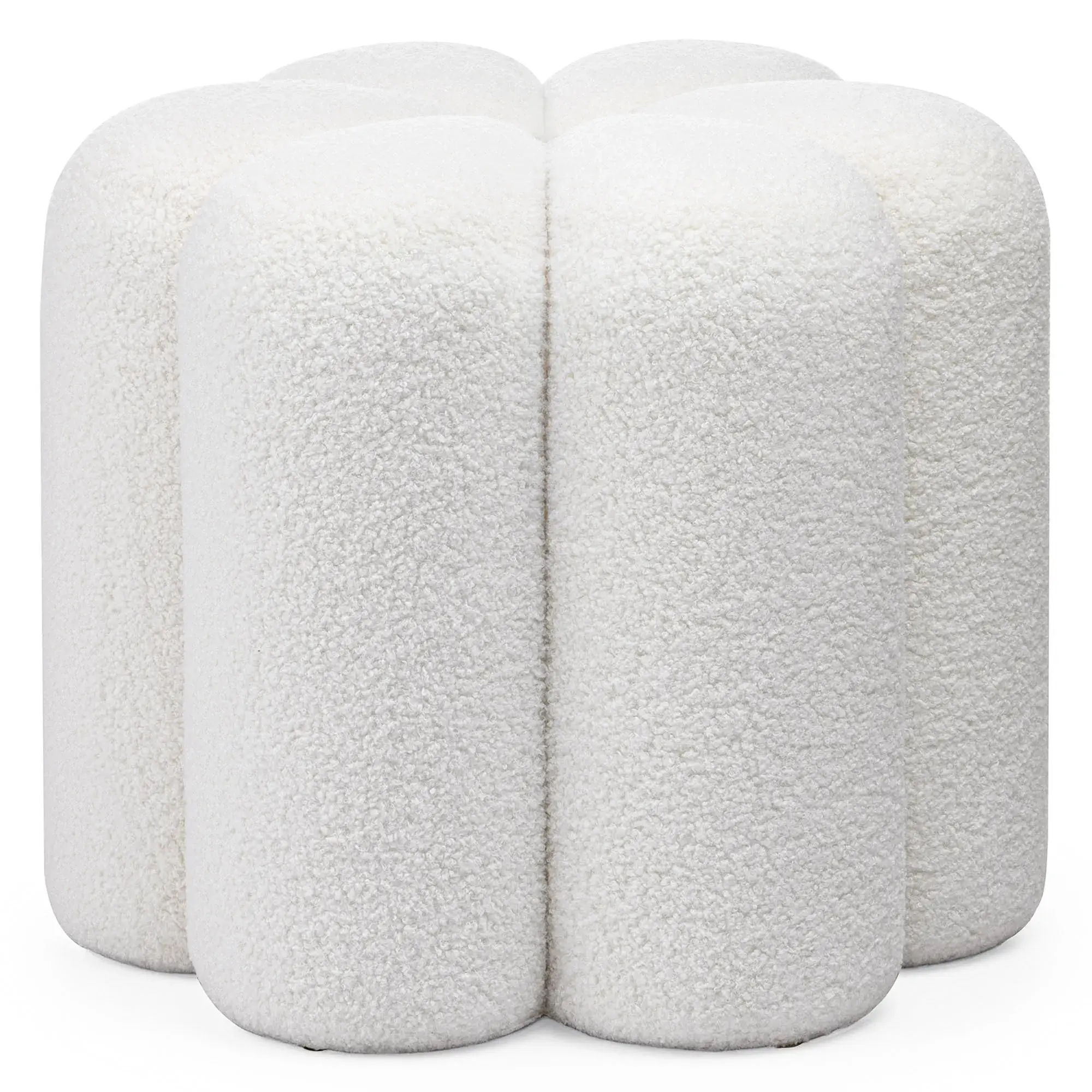 Hector Designový taburet Quad bouclé bílý