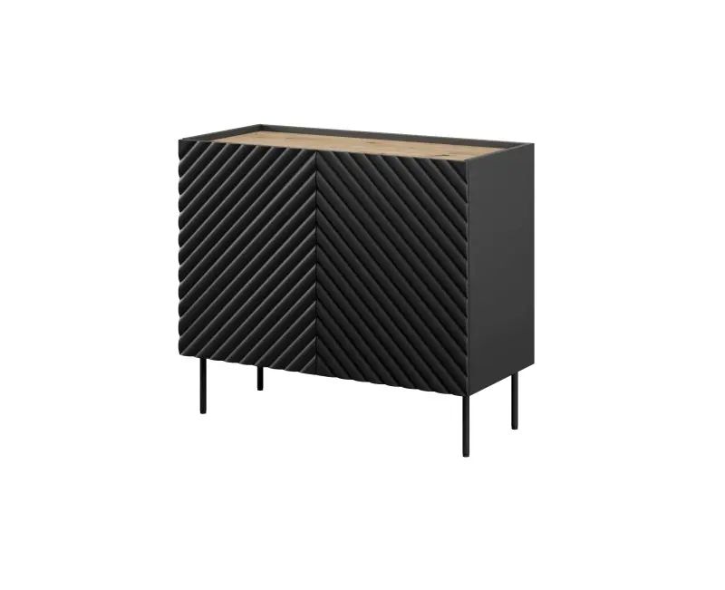 HALMAR Komoda Onda 2D černá/dub artisan