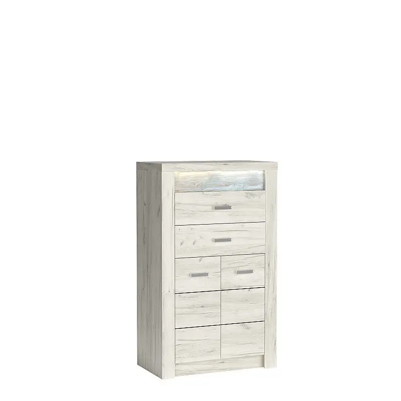 HALMAR Komoda Indianapolis 76 cm dub craft bílý
