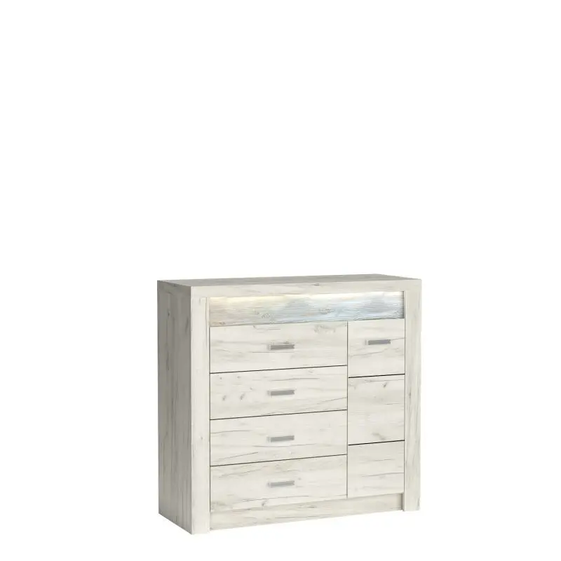 HALMAR Komoda Indianapolis 108 cm dub craft bílý