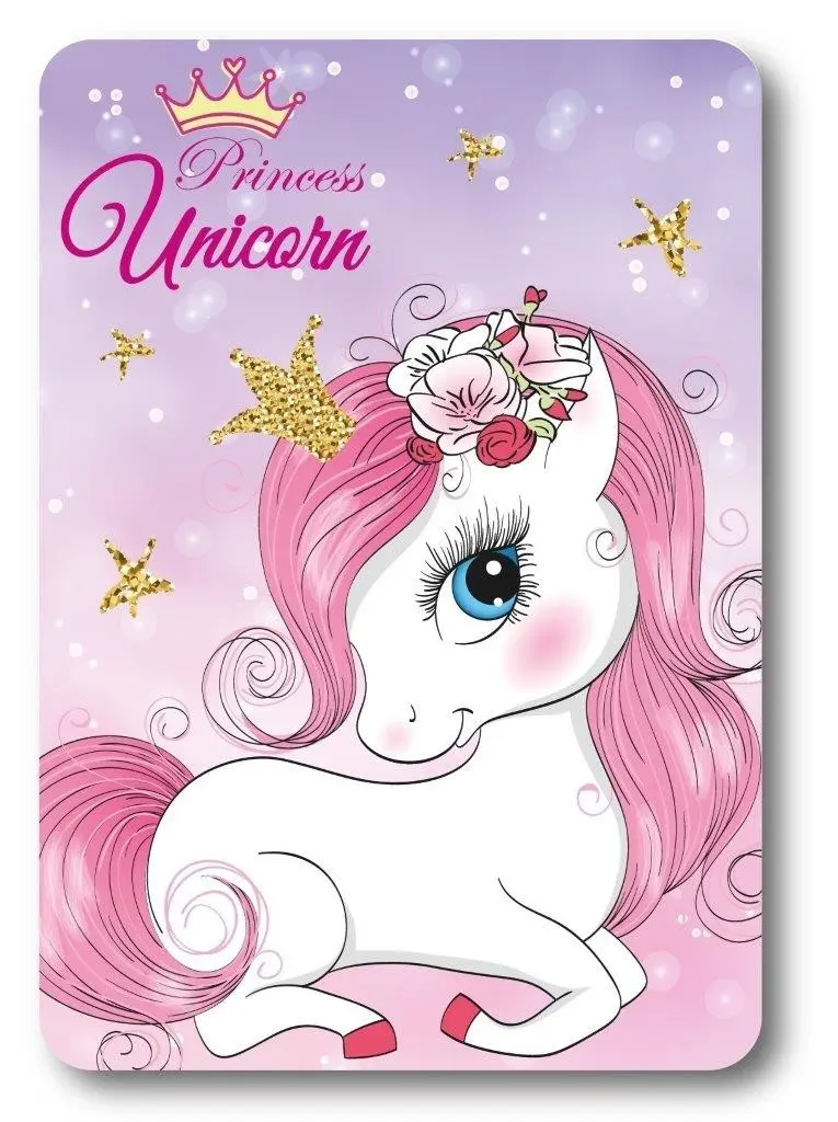 Faro Dětská fleecová deka Polar Princess Unicorn 100x140 cm růžová