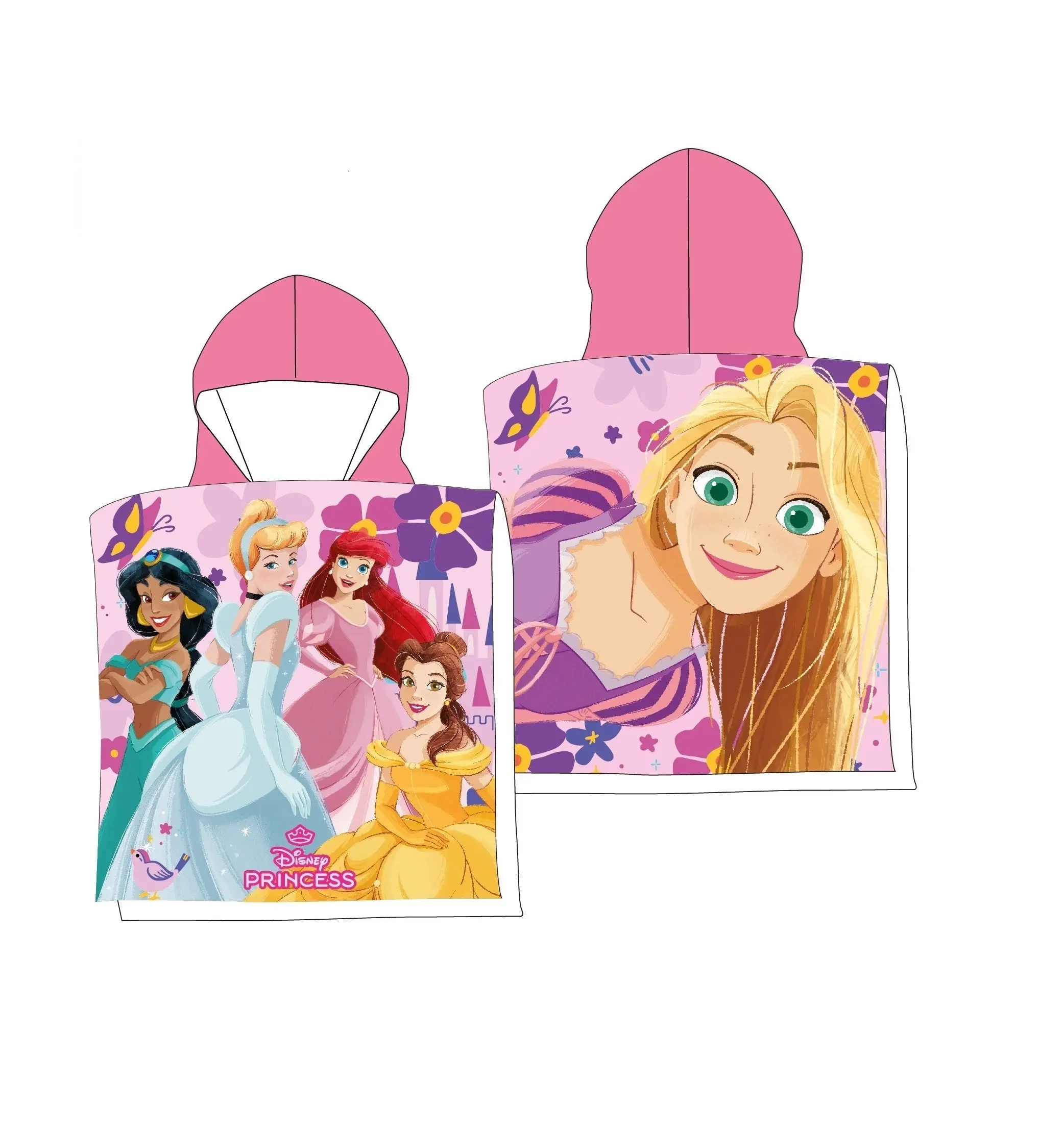 Faro Dětské rychleschnoucí pončo DOULE Princezny 50x100 cm růžové