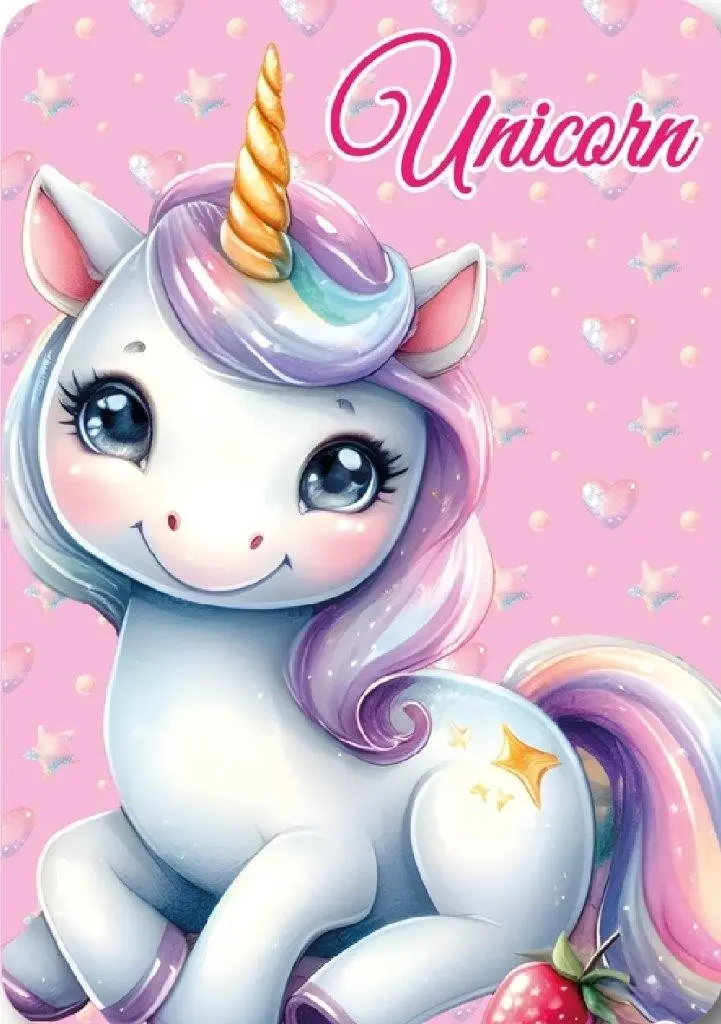 Faro Dětská fleecová deka Polar Unicorn 100x140 cm růžová