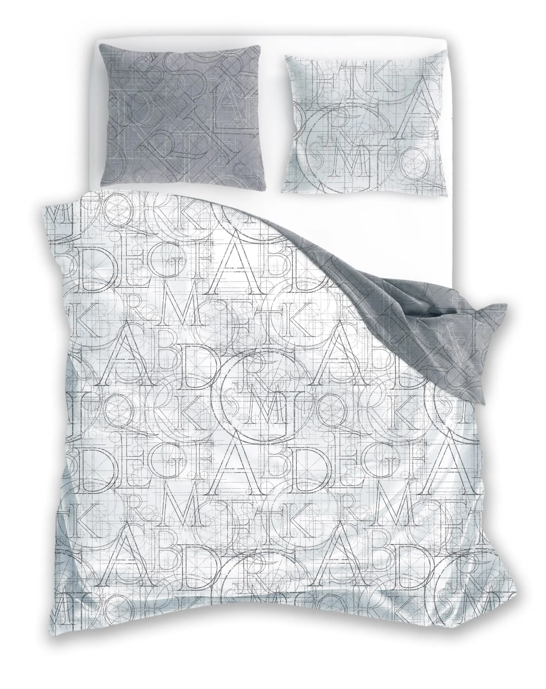 Faro Bavlněné saténové povlečení Boho 009 140x200 cm + 70x90 cm šedé