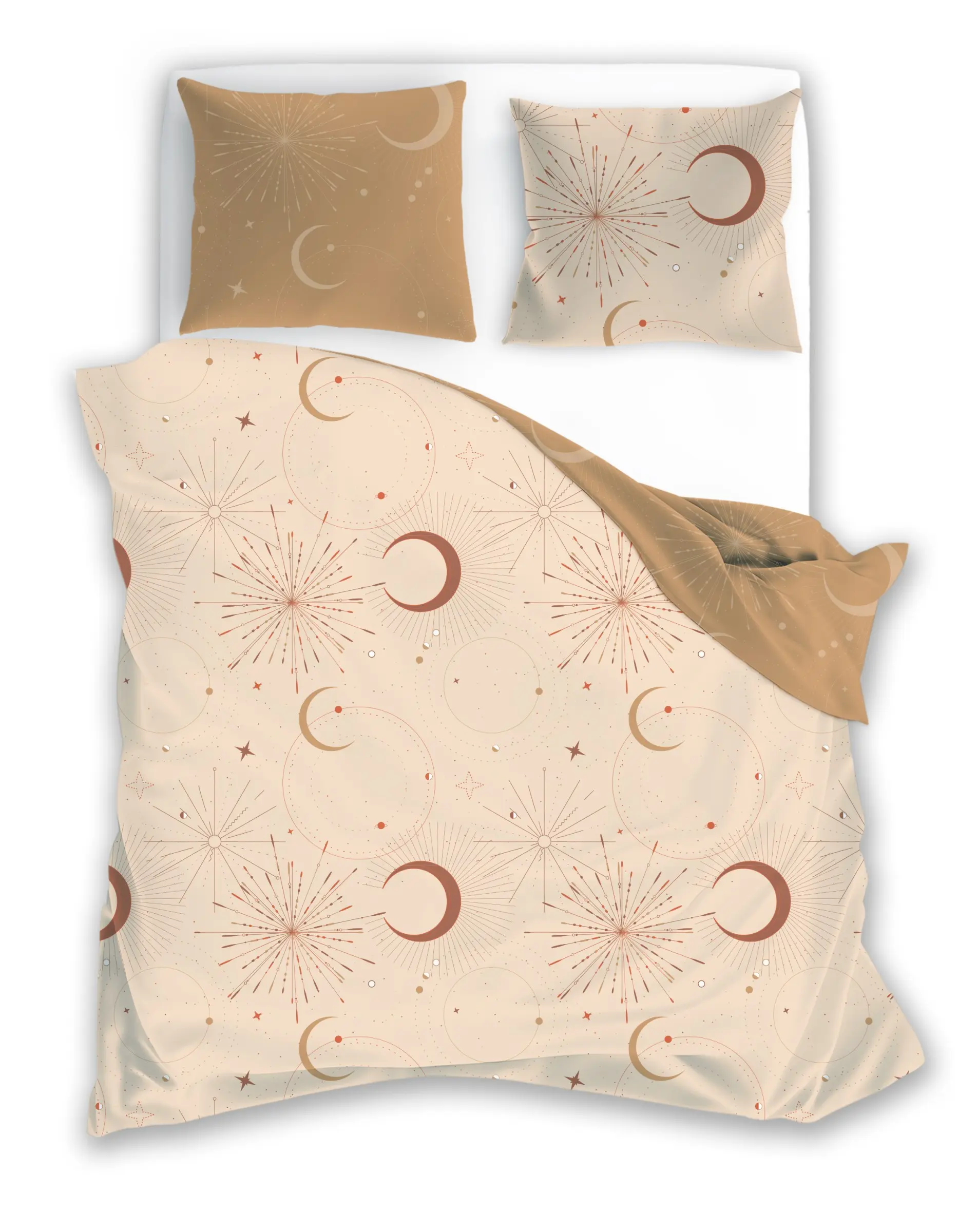 Faro Bavlněné saténové povlečení Boho 010 140x200 cm + 70x90 cm meruňkové
