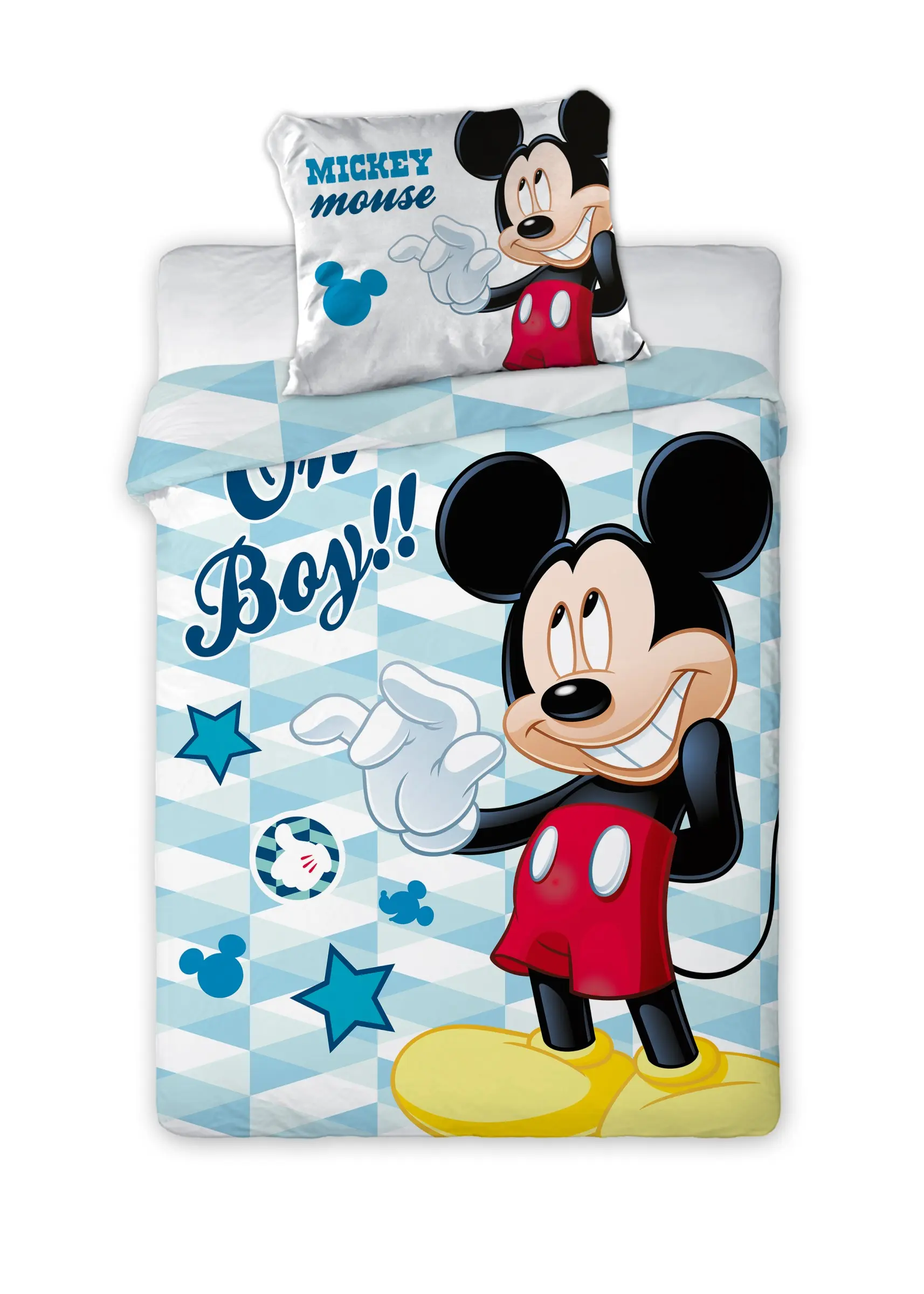 Faro Dětské bavlněné povlečení Nook Mickey Mouse 100x135 cm + 40x60 cm modré
