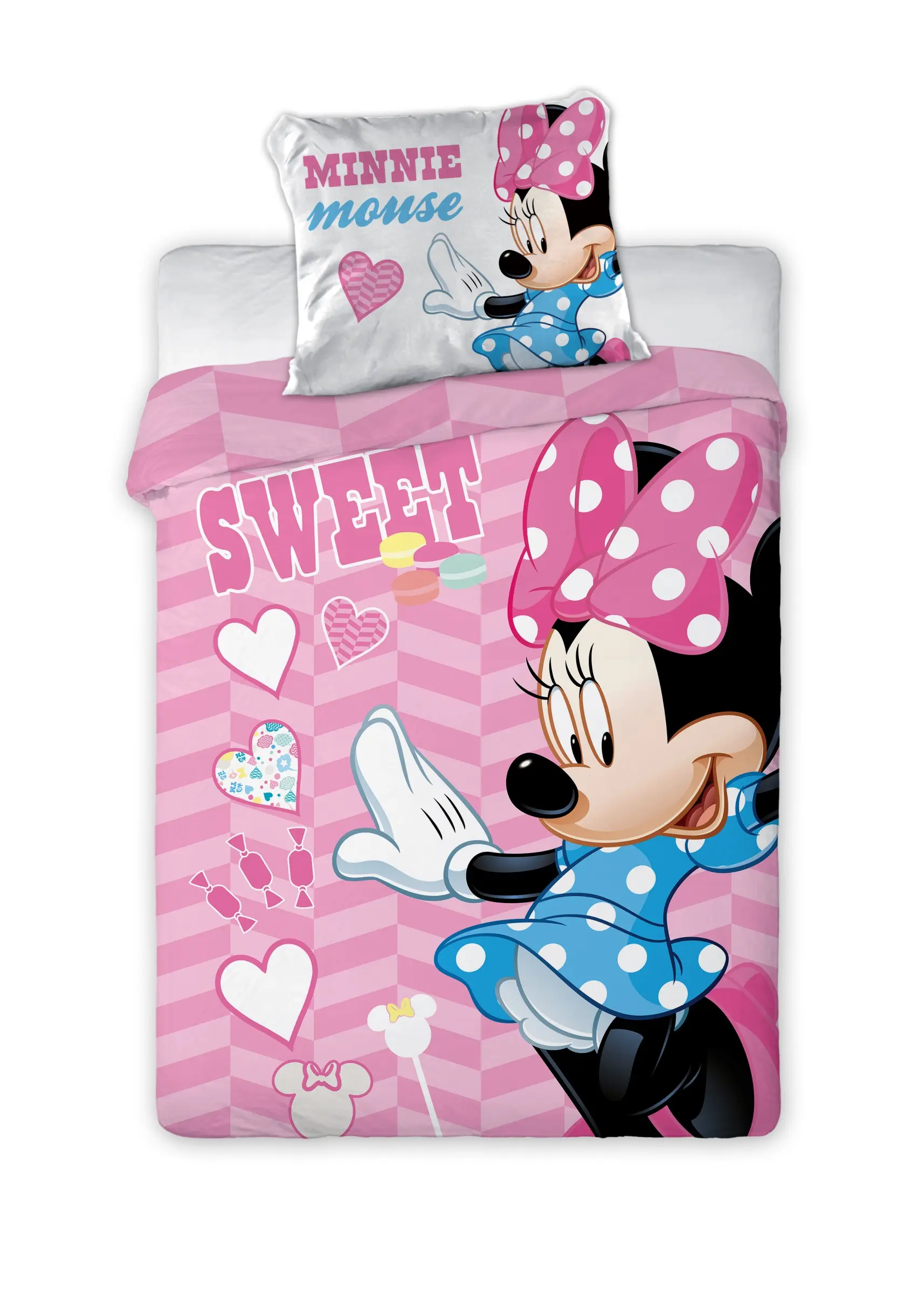 Faro Dětské bavlněné povlečení Nook Minnie Mouse 100x135 cm + 40x60 cm růžové