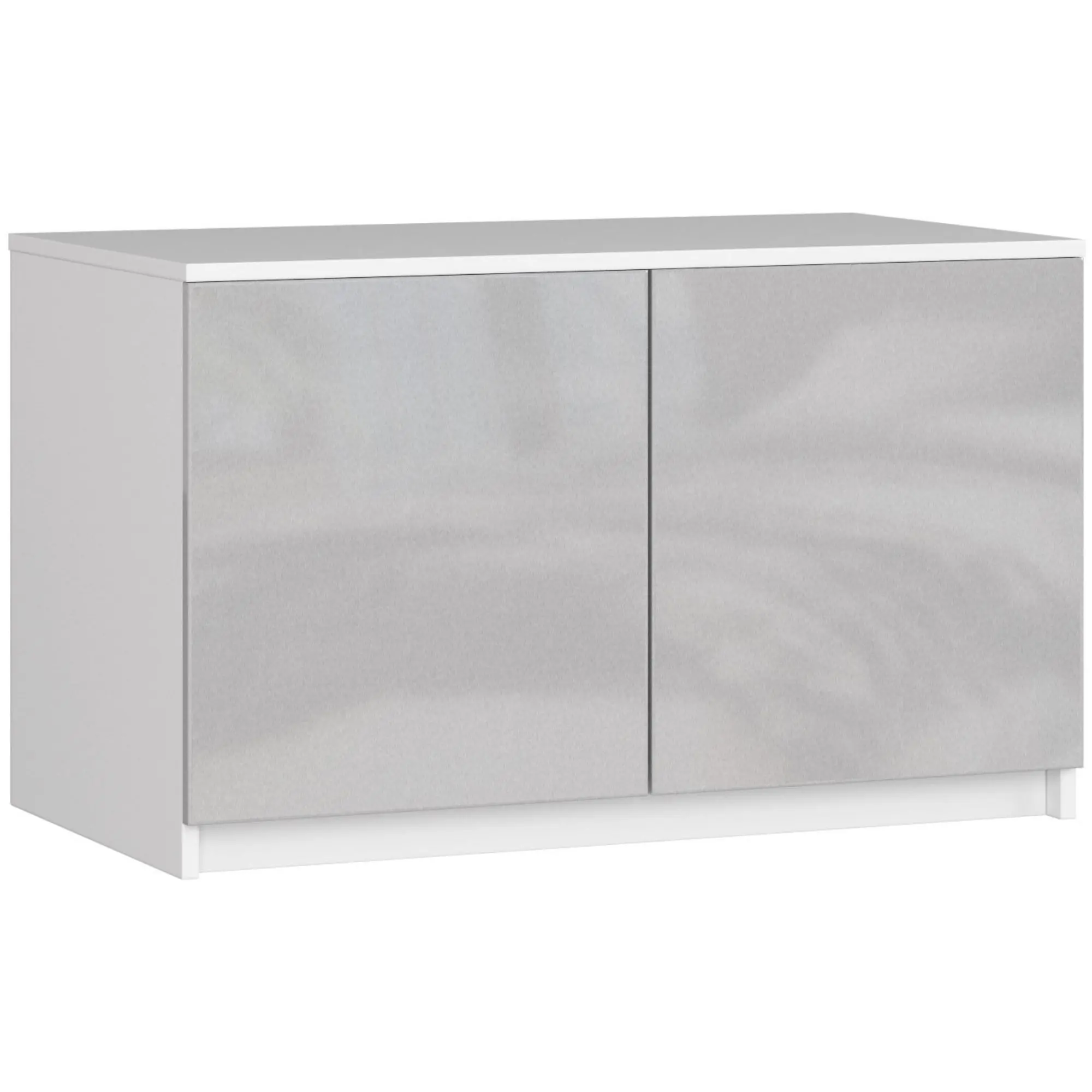 Ak furniture Nástavec na skříň Star 90 cm bílý/stříbrný lesk