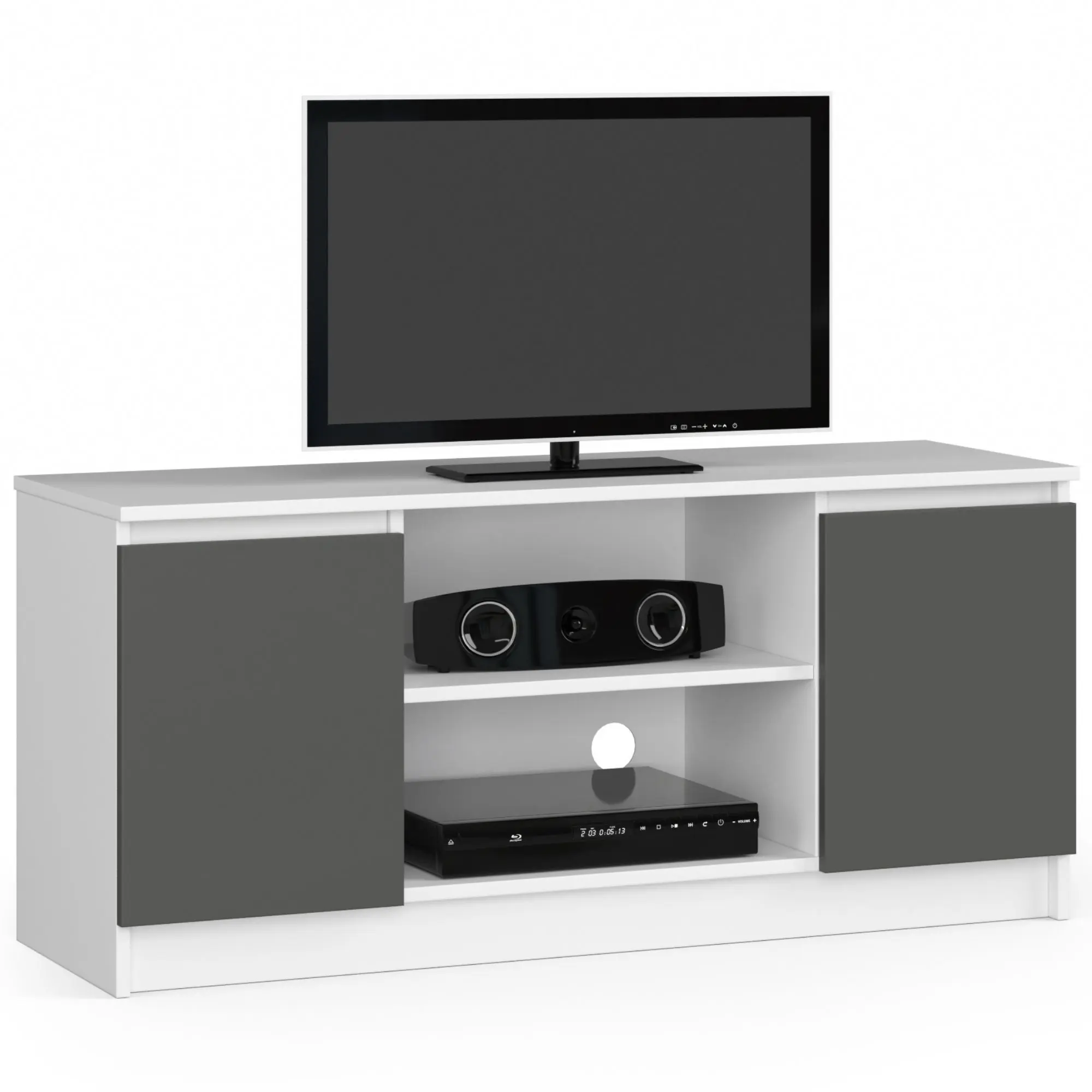Stolek pod TV RTV 120 2D 1P bílý / šedý