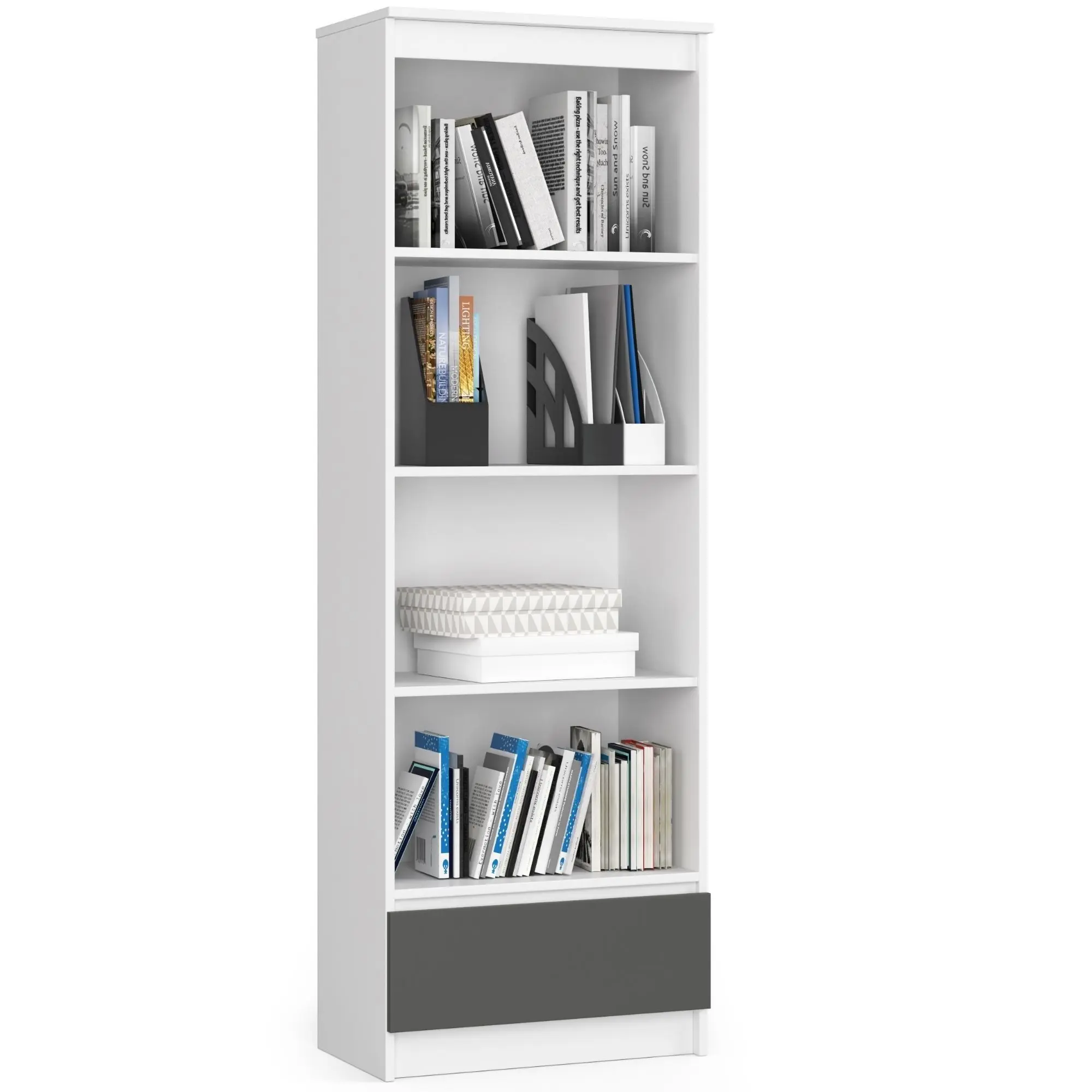 Regál R60 1SZ 4P CLP bílý / šedý
