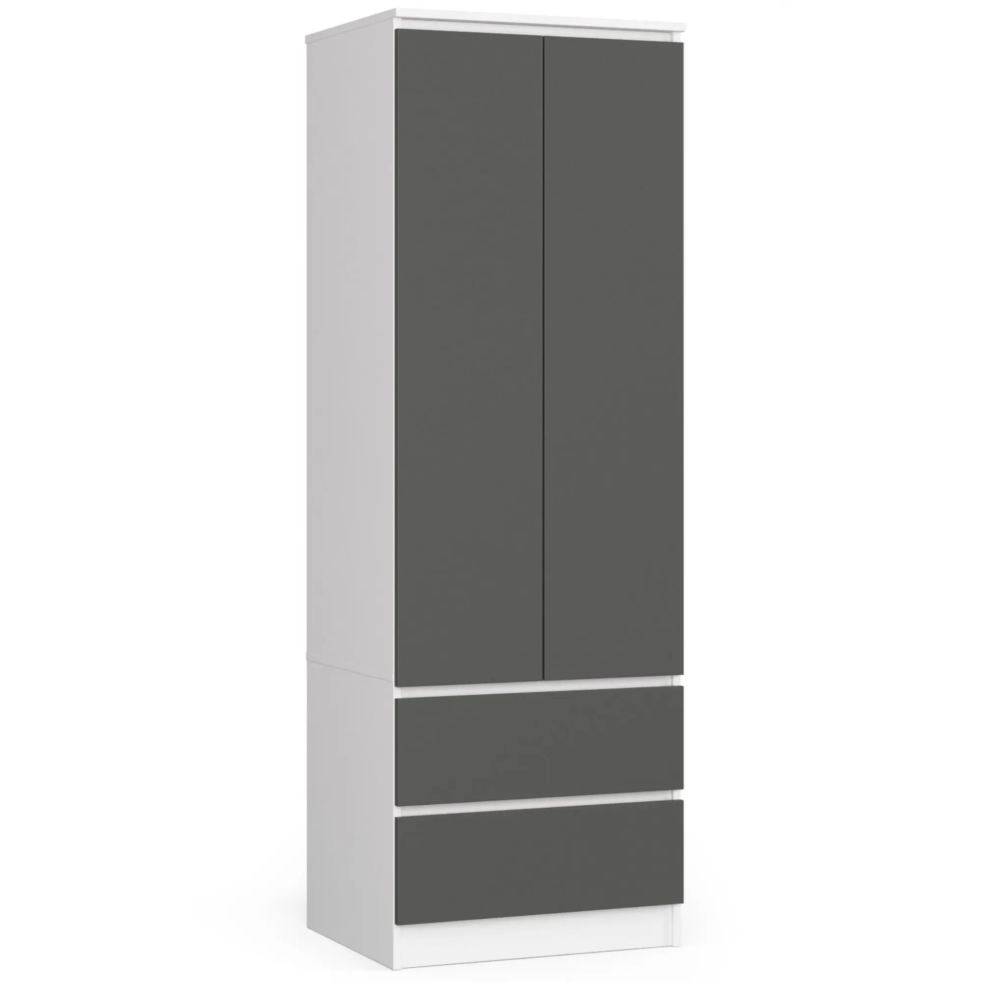Ak furniture Šatní skříň STAR 60 cm bílá/grafitová