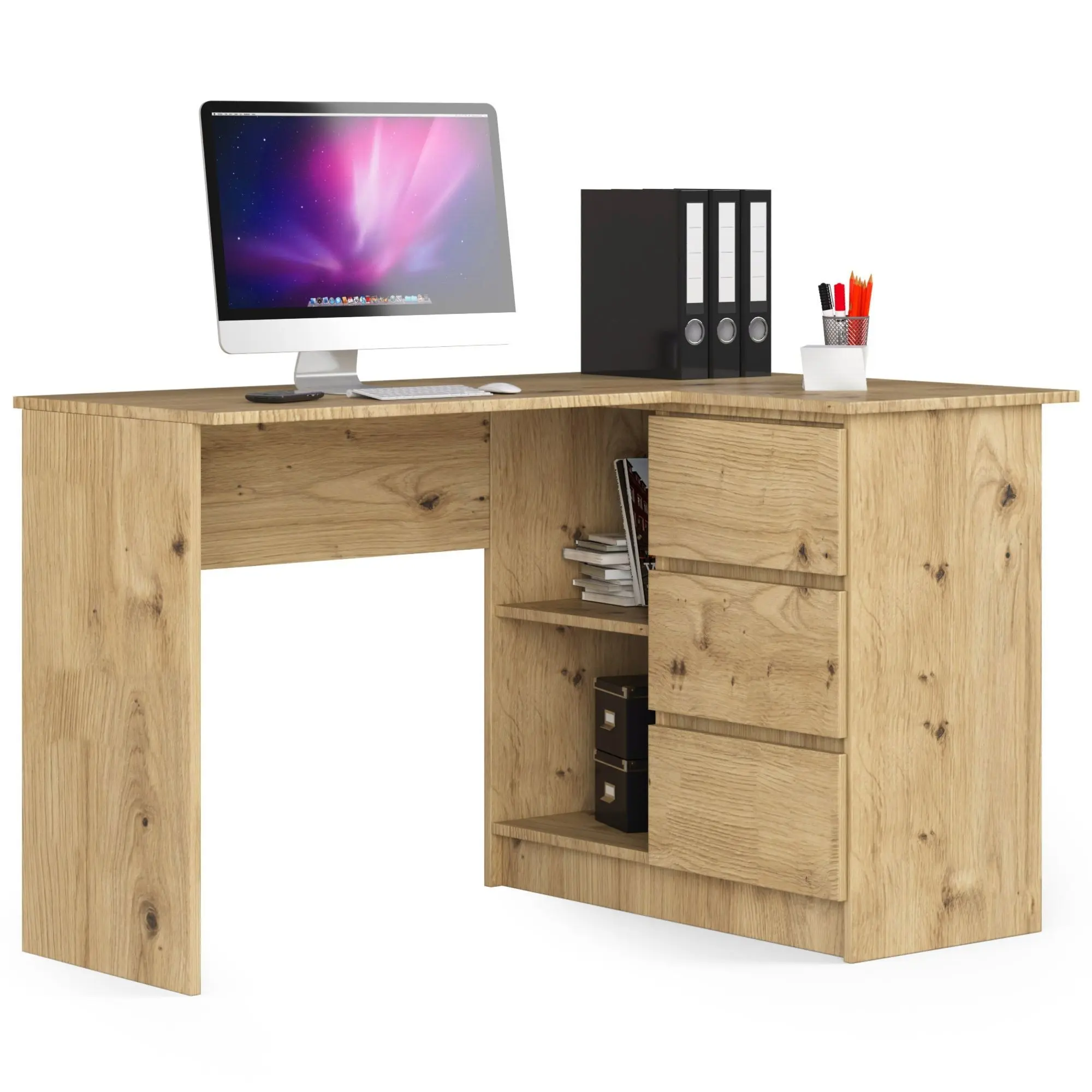 Ak furniture Rohový psací stůl B16 124 cm dub artisan pravý