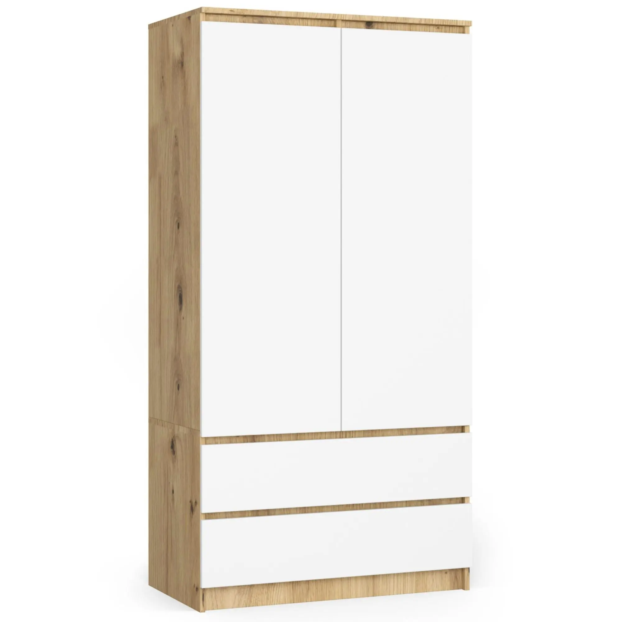 Ak furniture Šatní skříň Star 90 cm dub artisan/bílá
