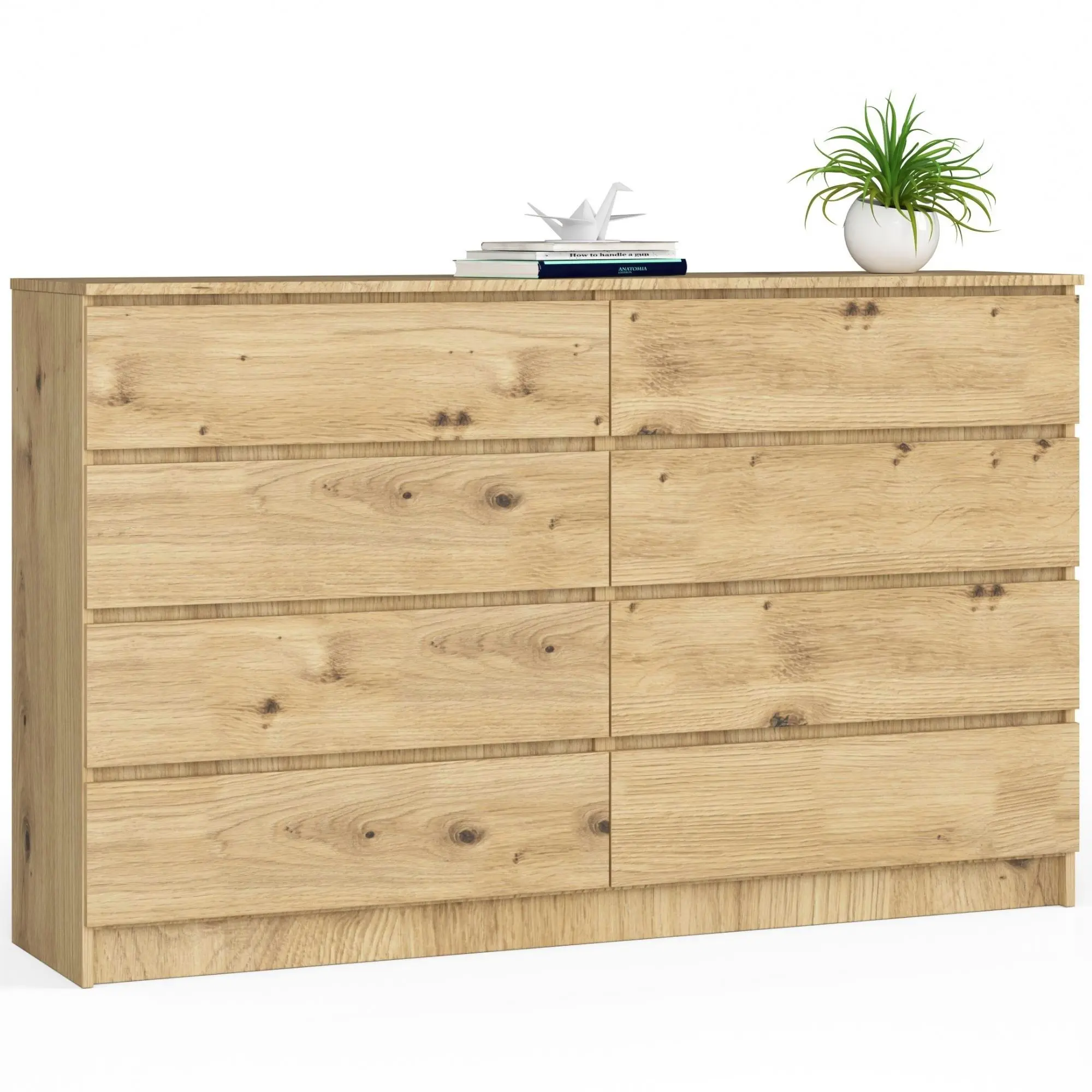 Ak furniture Komoda Kuba 160 cm 8 šuplíků dub artisan