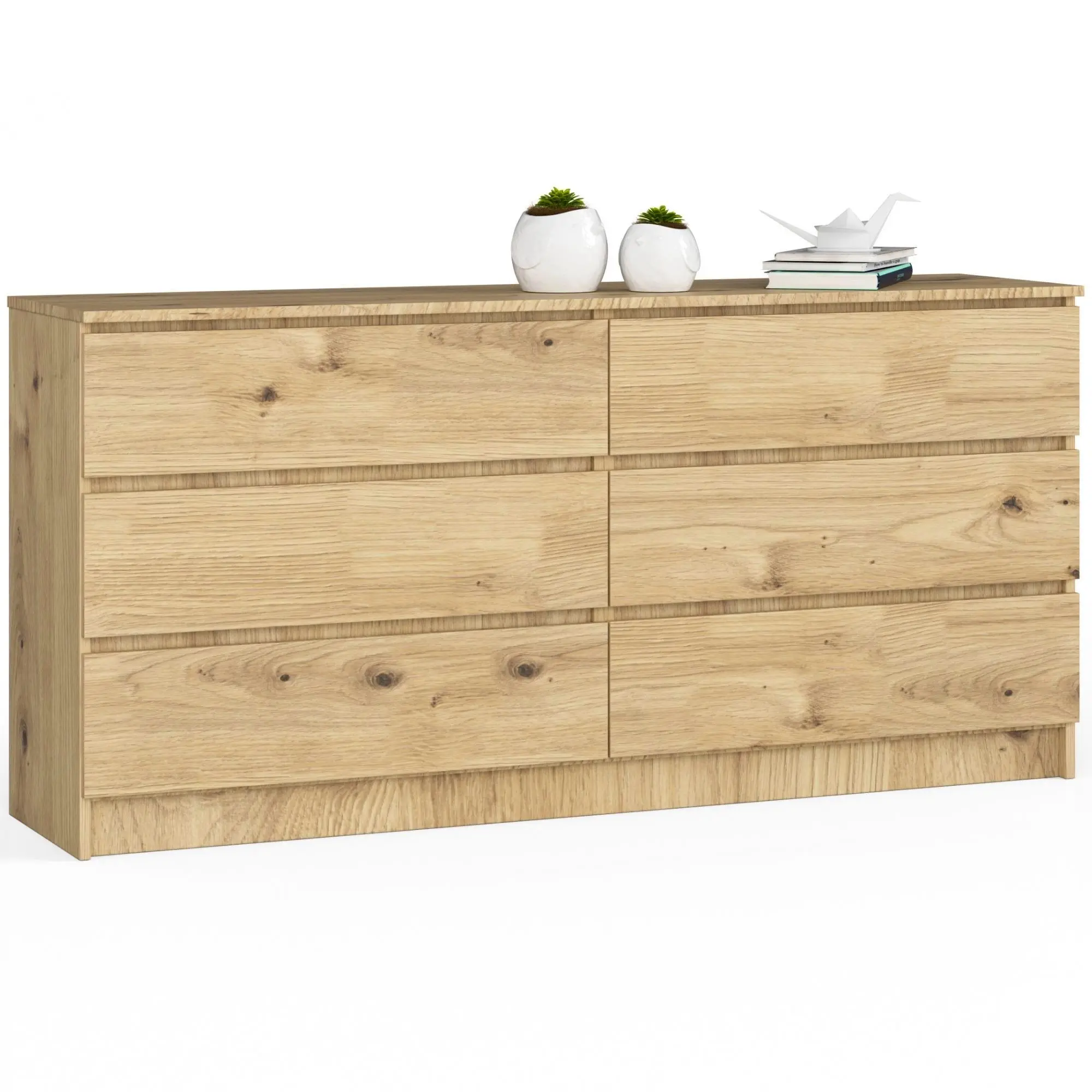 Ak furniture Komoda Kuba 160 cm 6 šuplíků dub artisan