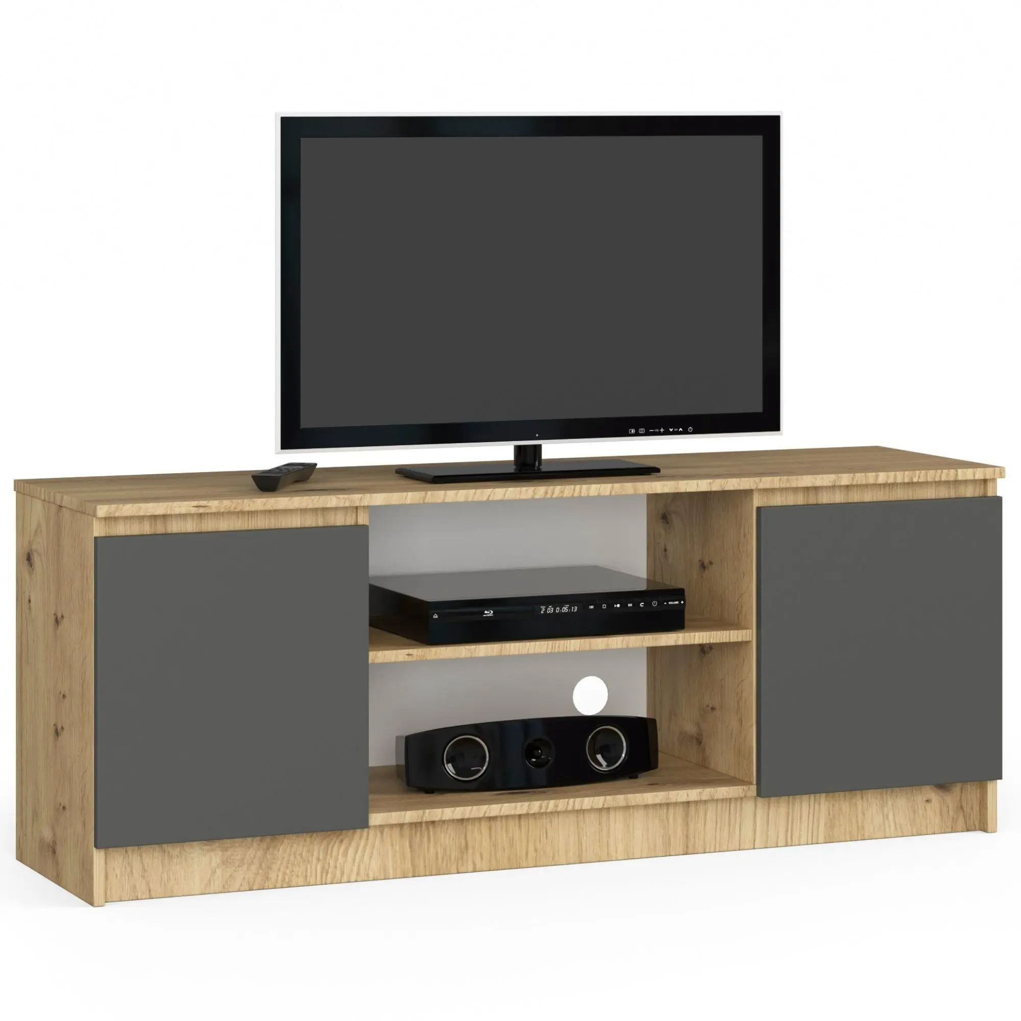 Stolek pod TV RTV 140 2D 1P dub artisan / šedý