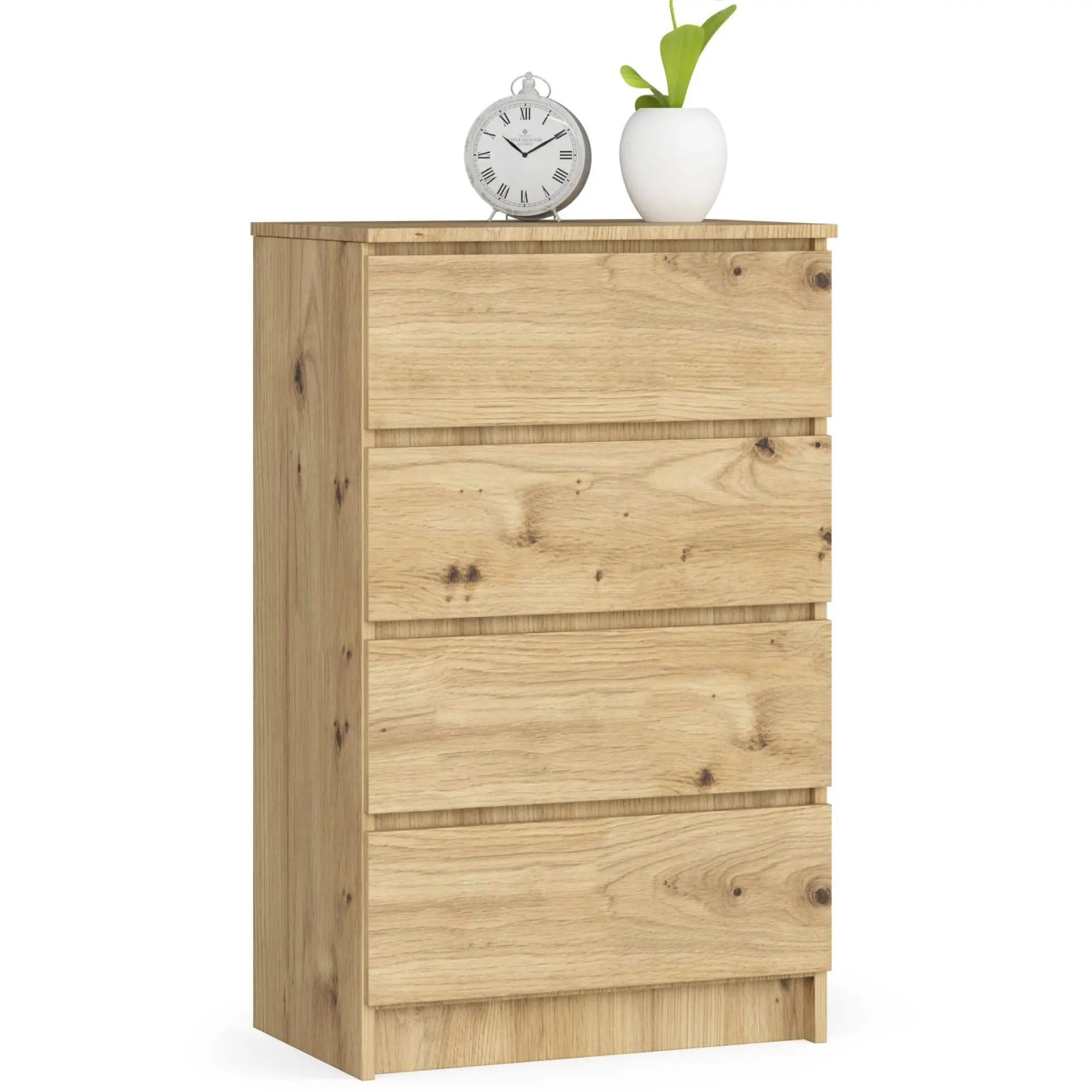 Ak furniture Komoda Kuba 60 cm - 4 šuplíky dub artisan