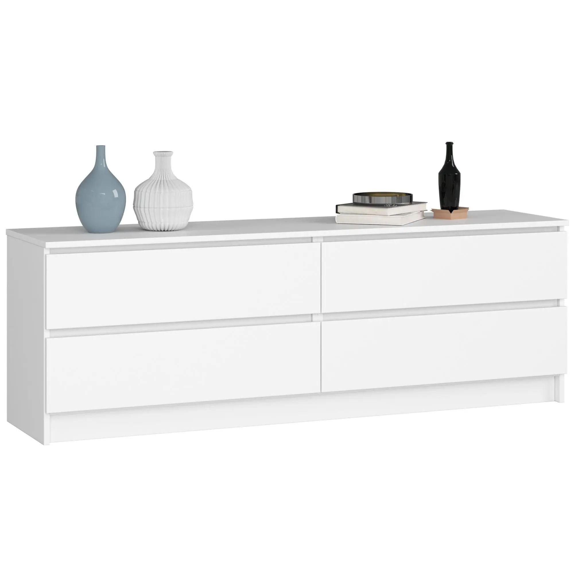 Ak furniture KOMODA Kuba 160 cm - 4 šuplíky - bílá