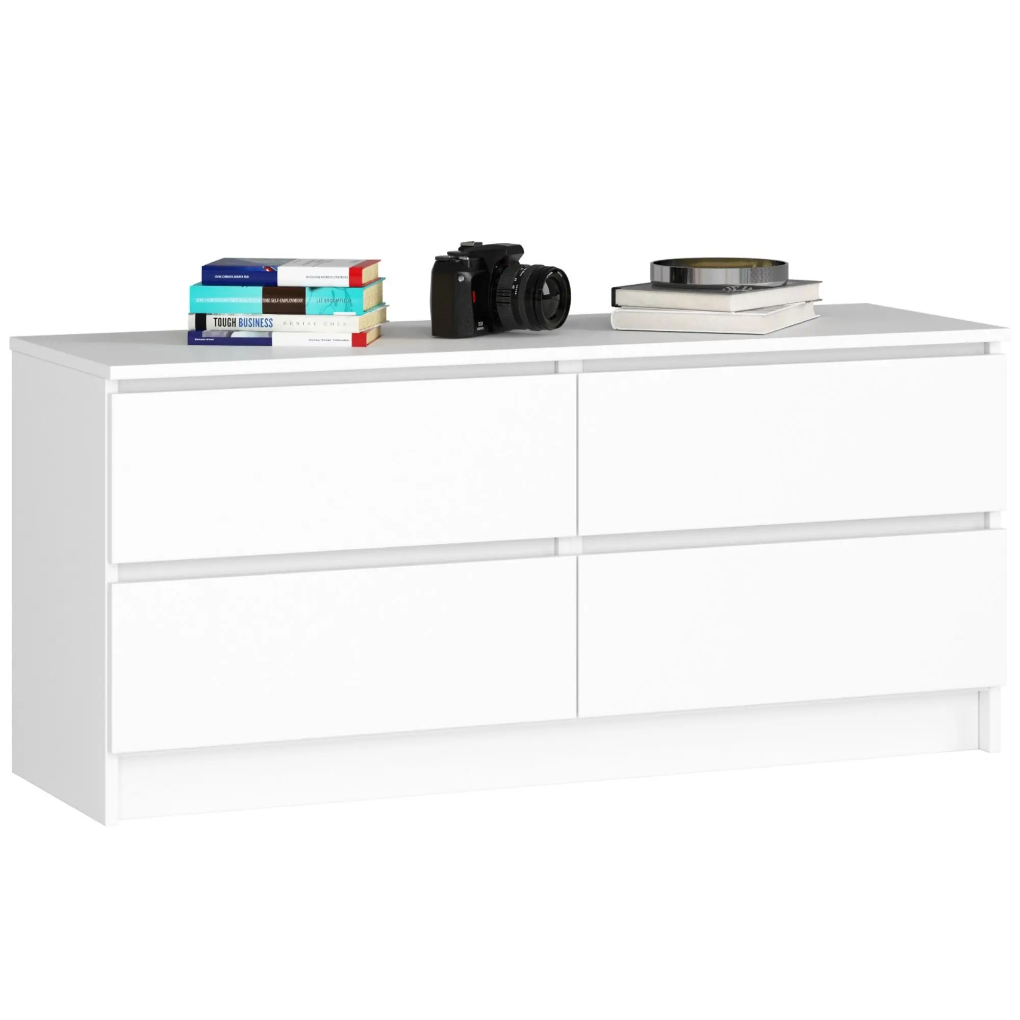 Ak furniture Komoda KIPS 4 šuplíky bílá