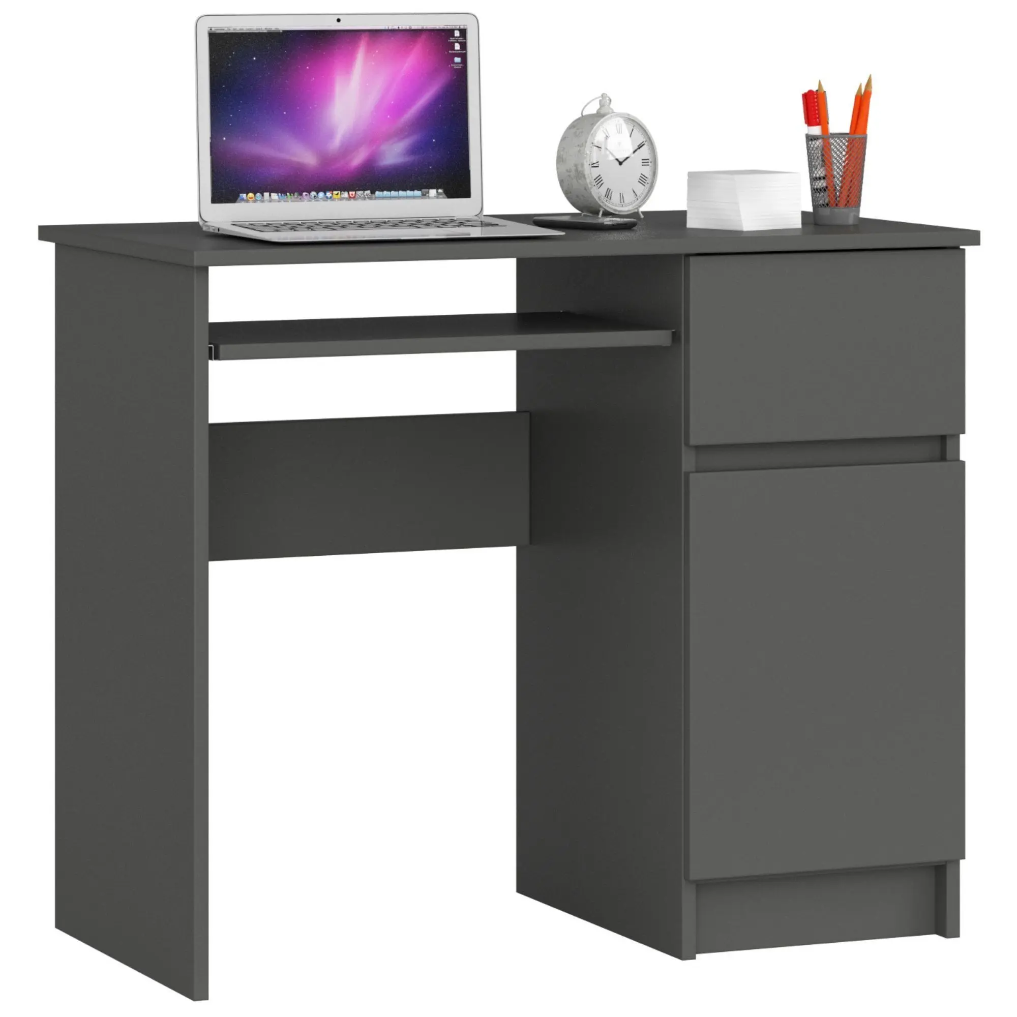 Ak furniture Psací stůl PIKSEL 90 cm grafitově šedý pravý