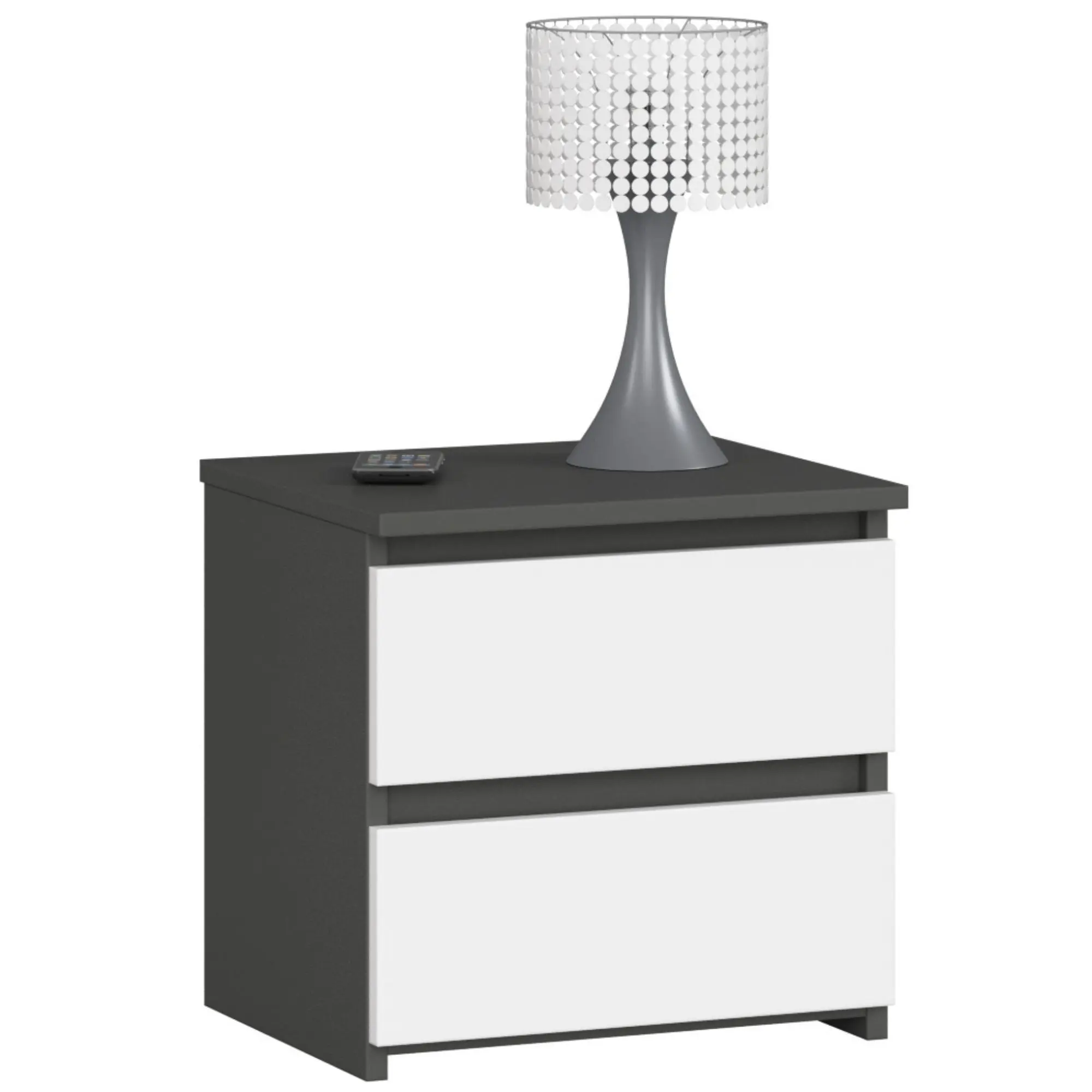 Ak furniture Noční stolek CL2 40 cm grafitově šedý/bílý