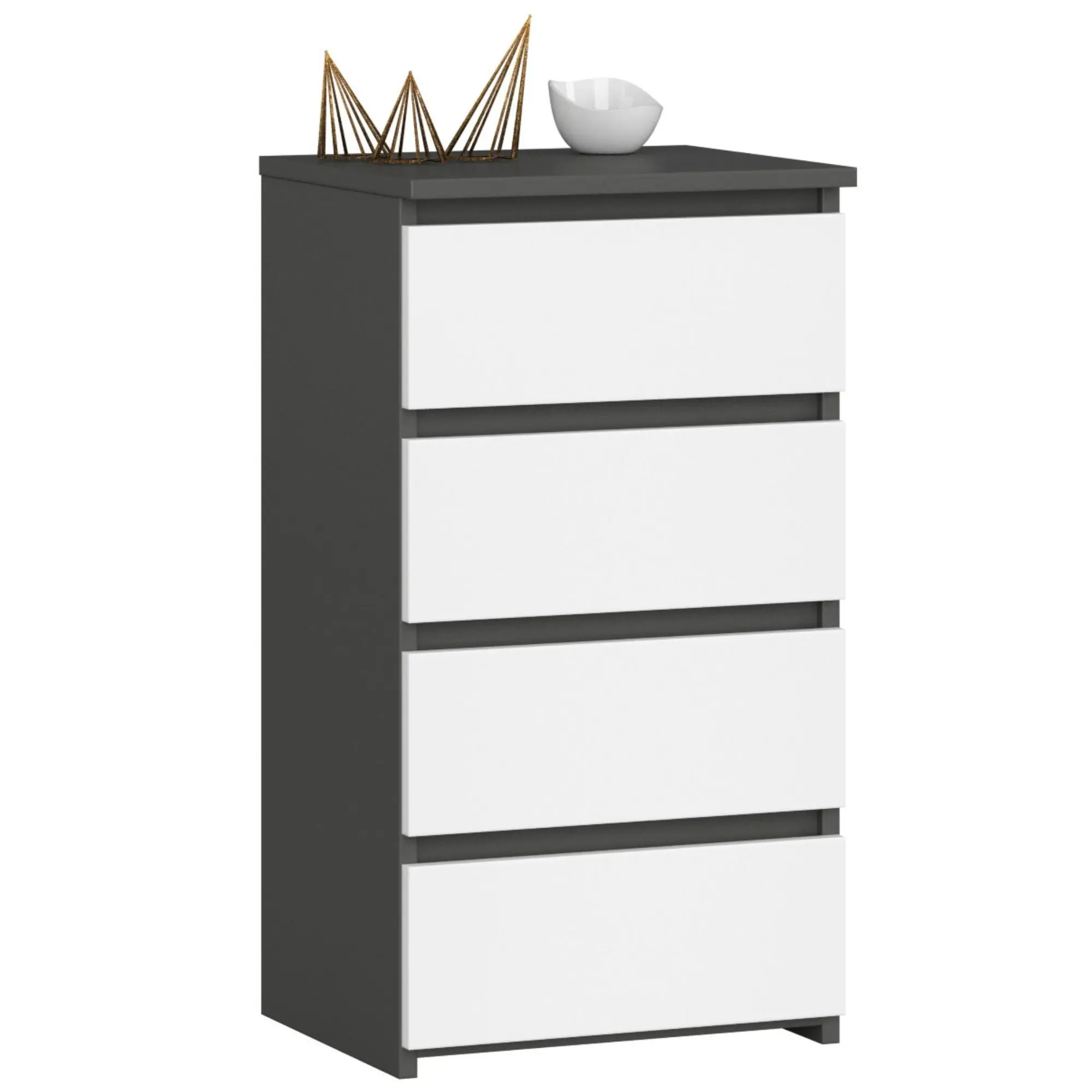 Ak furniture Komoda CL4 40 cm grafitově šedá/bílá