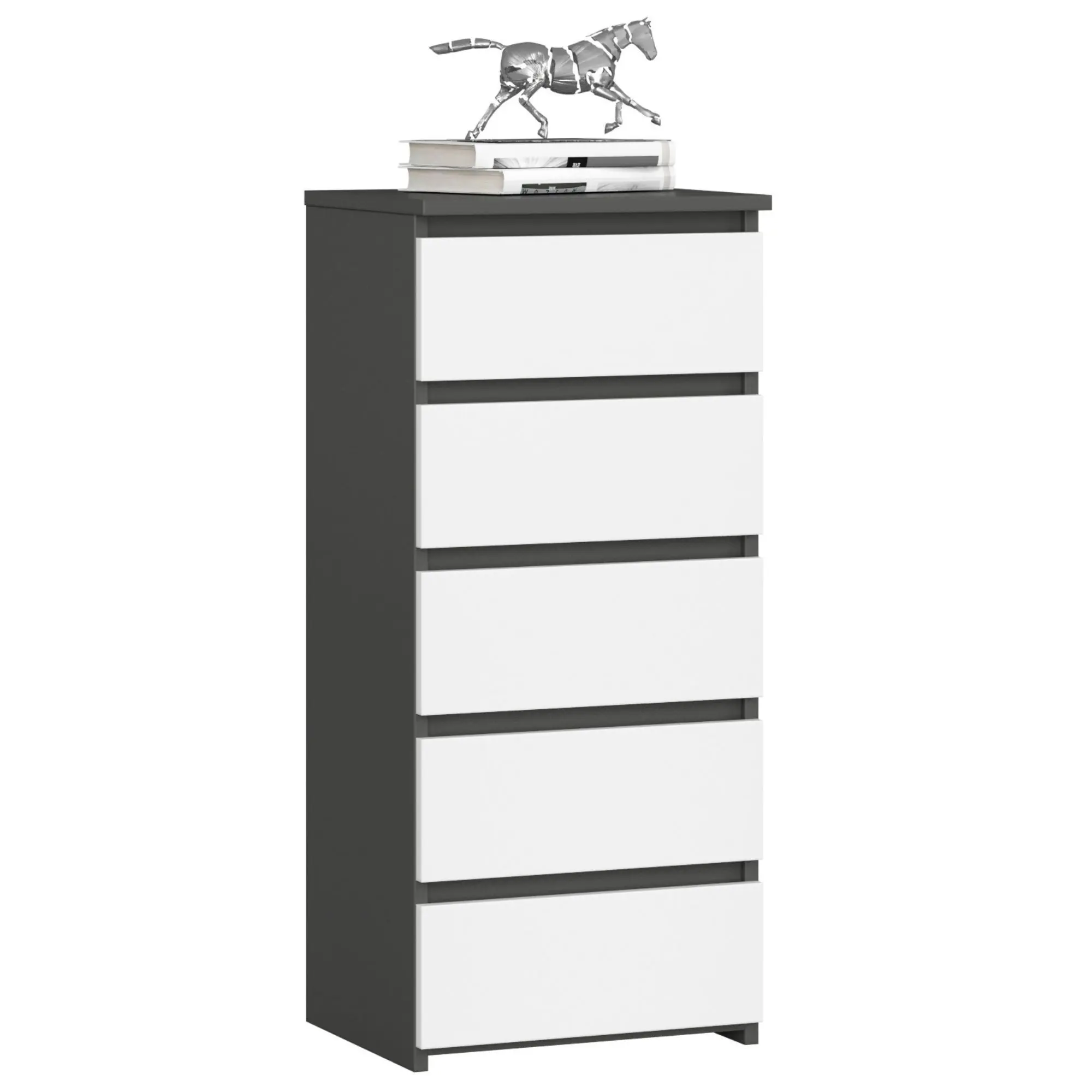 Ak furniture Komoda CL5 40 cm grafitově šedá/bílá