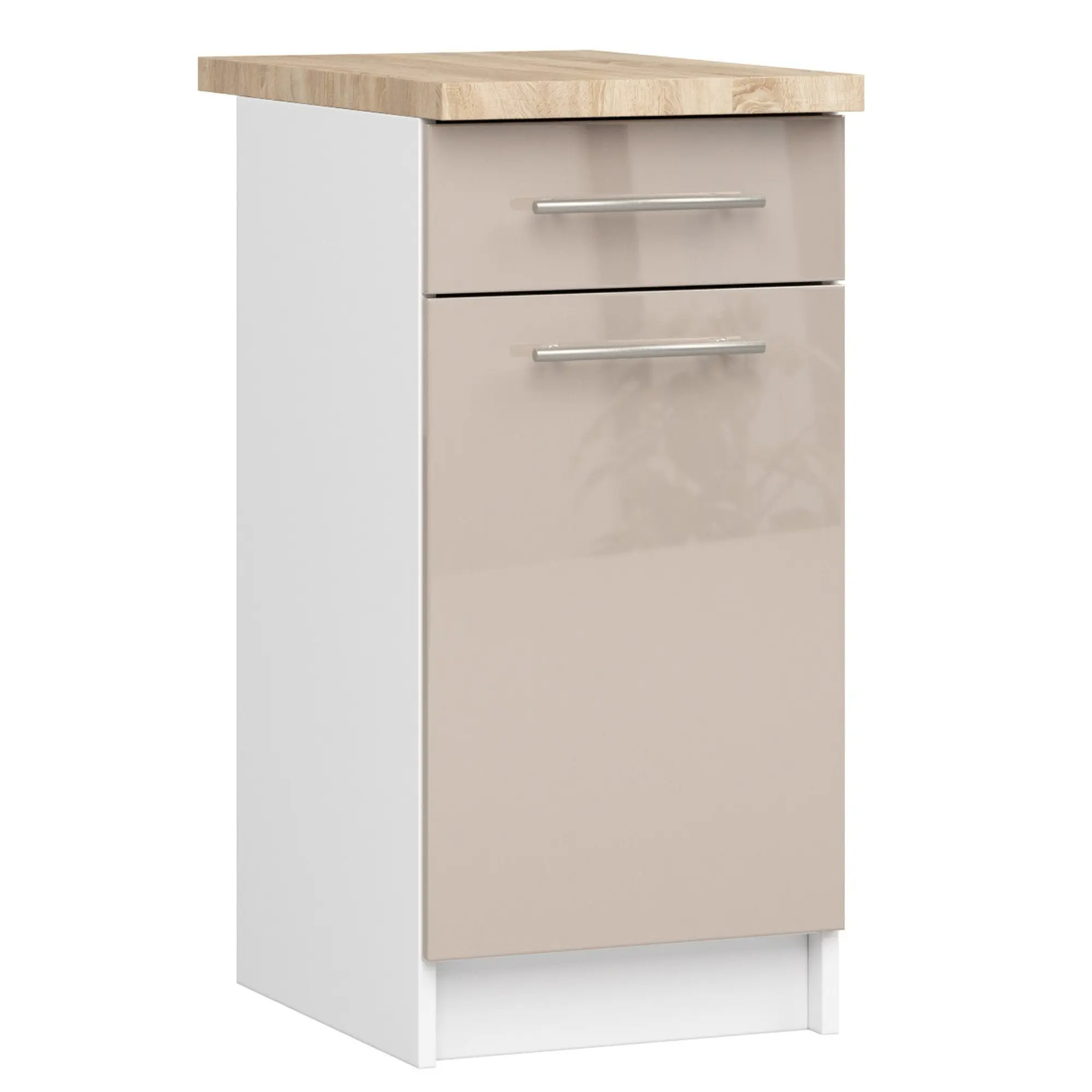 Ak furniture Kuchyňská skříňka Olivie S 40 cm 1D 1S bílá/cappuccino