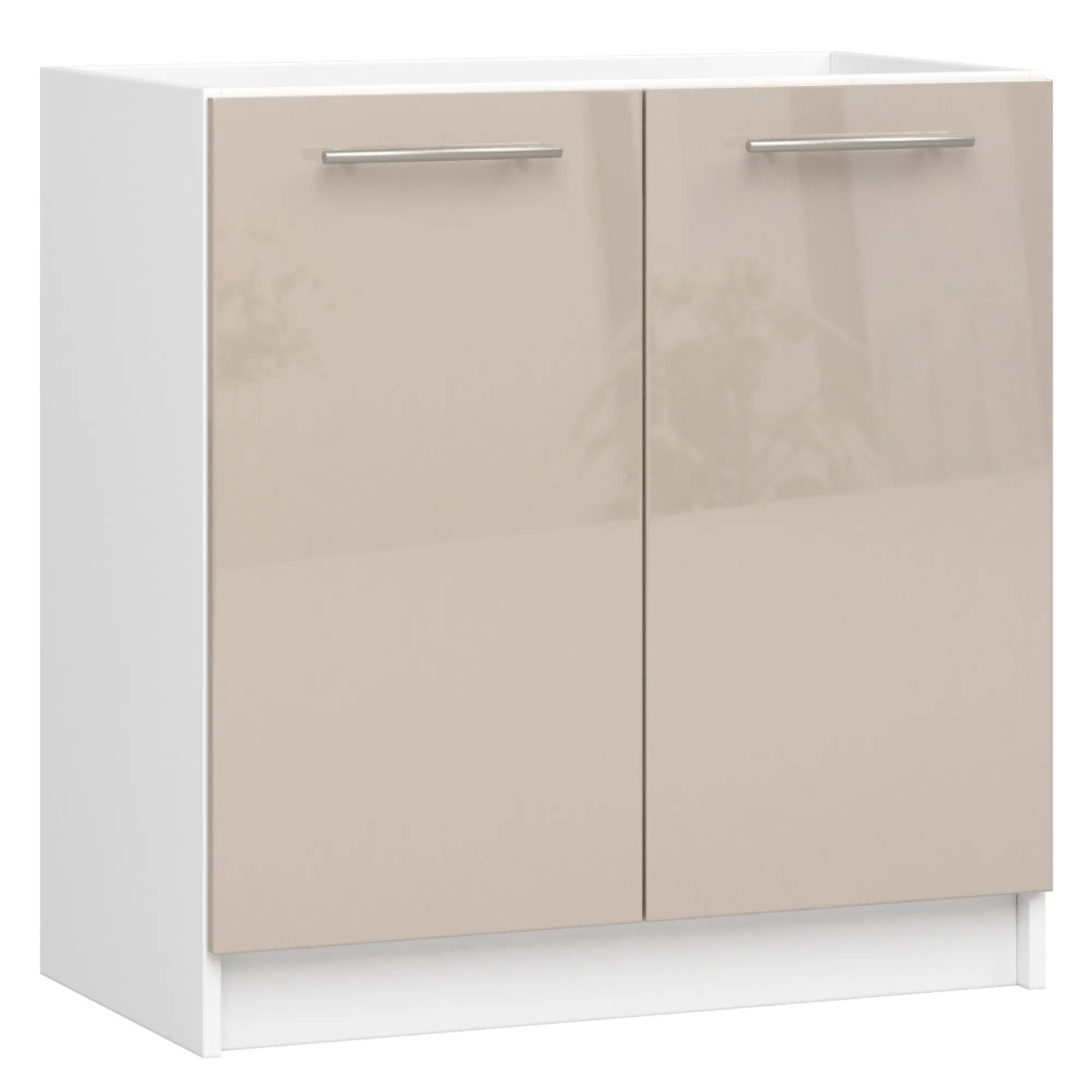 Ak furniture Kuchyňská skříňka pod dřez Olivie S 80 cm bílá/cappuccino lesk