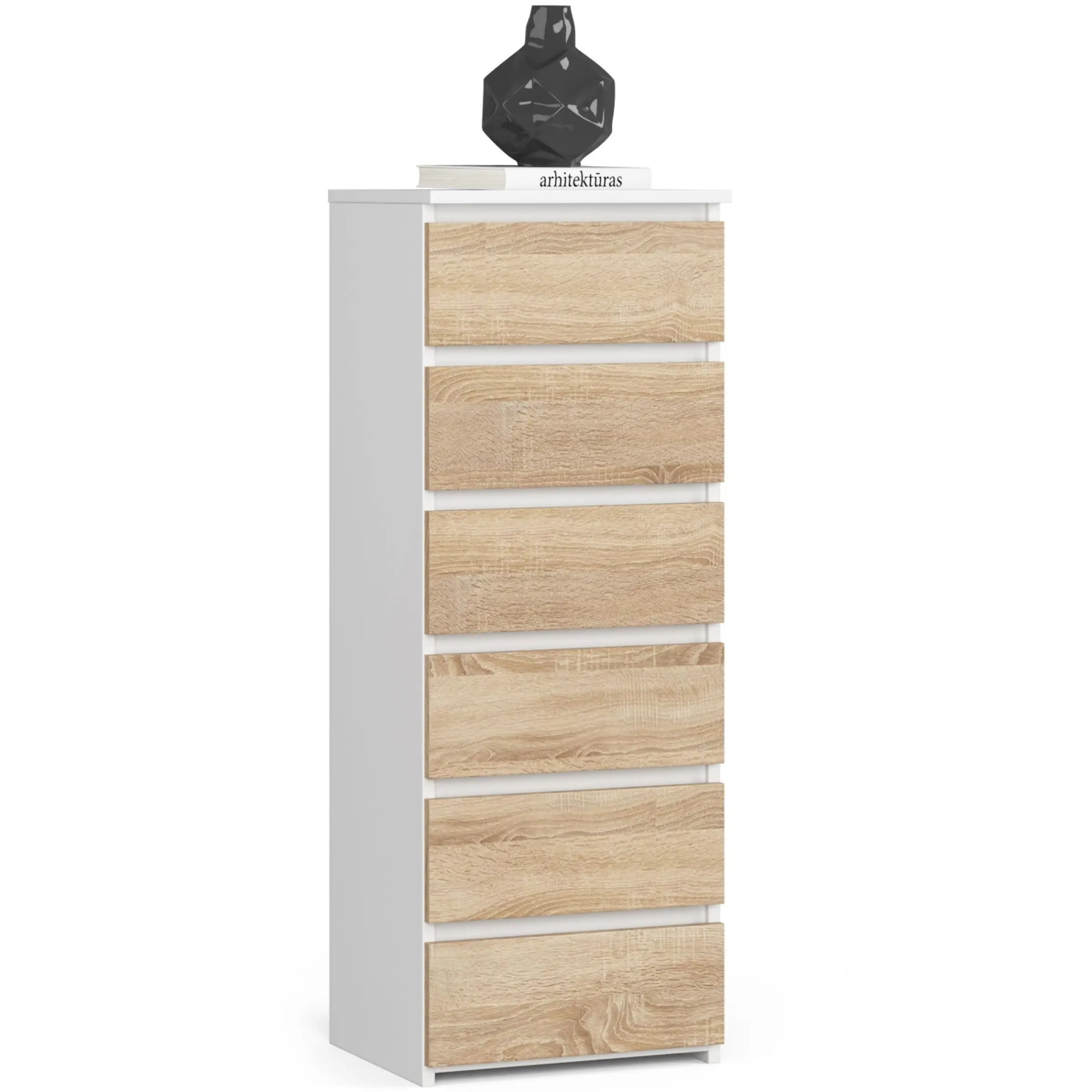 Ak furniture Komoda CL6 40 cm bílá/dub sonoma