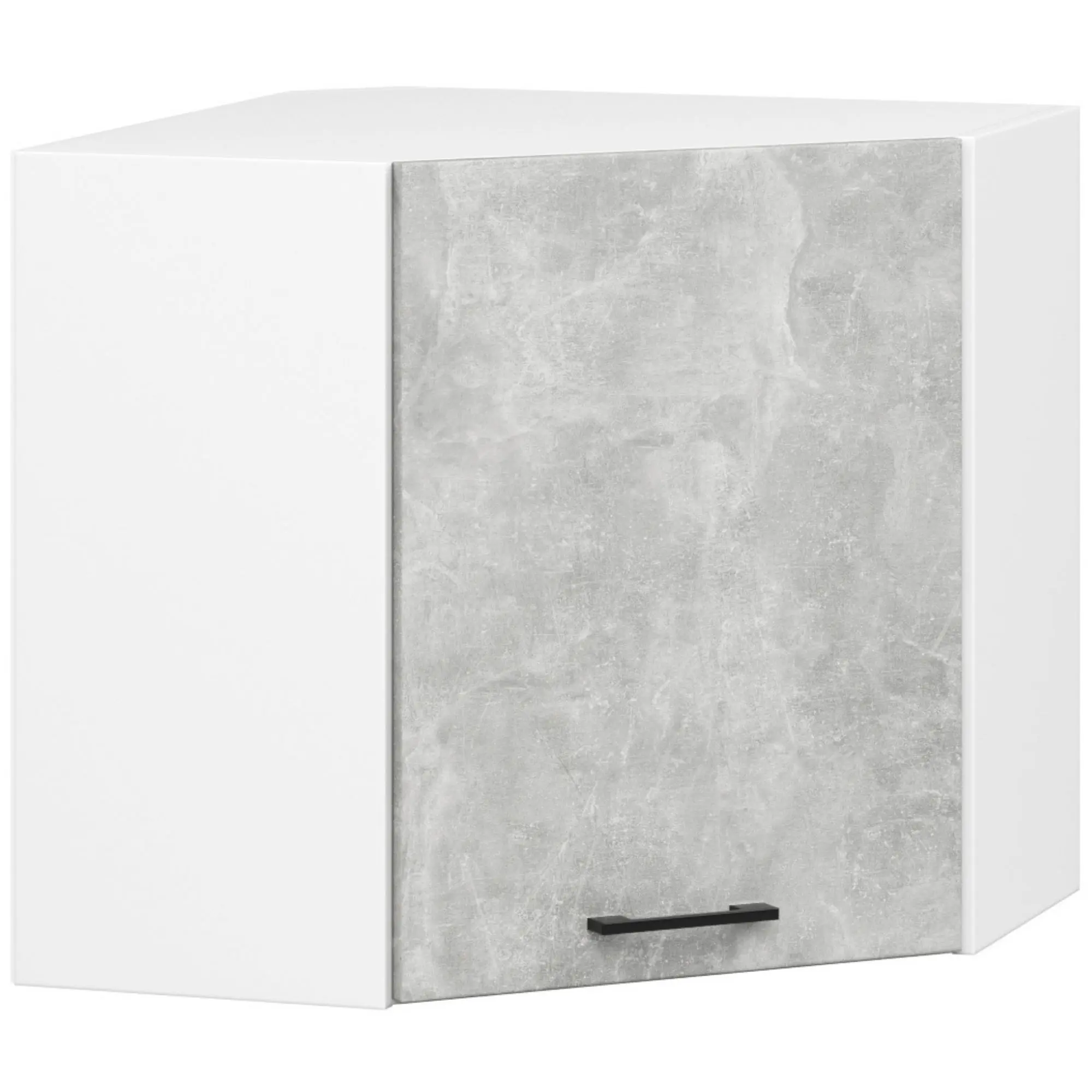 Ak furniture Rohová závěsná kuchyňská skříňka Olivie W 60 cm bílá/beton