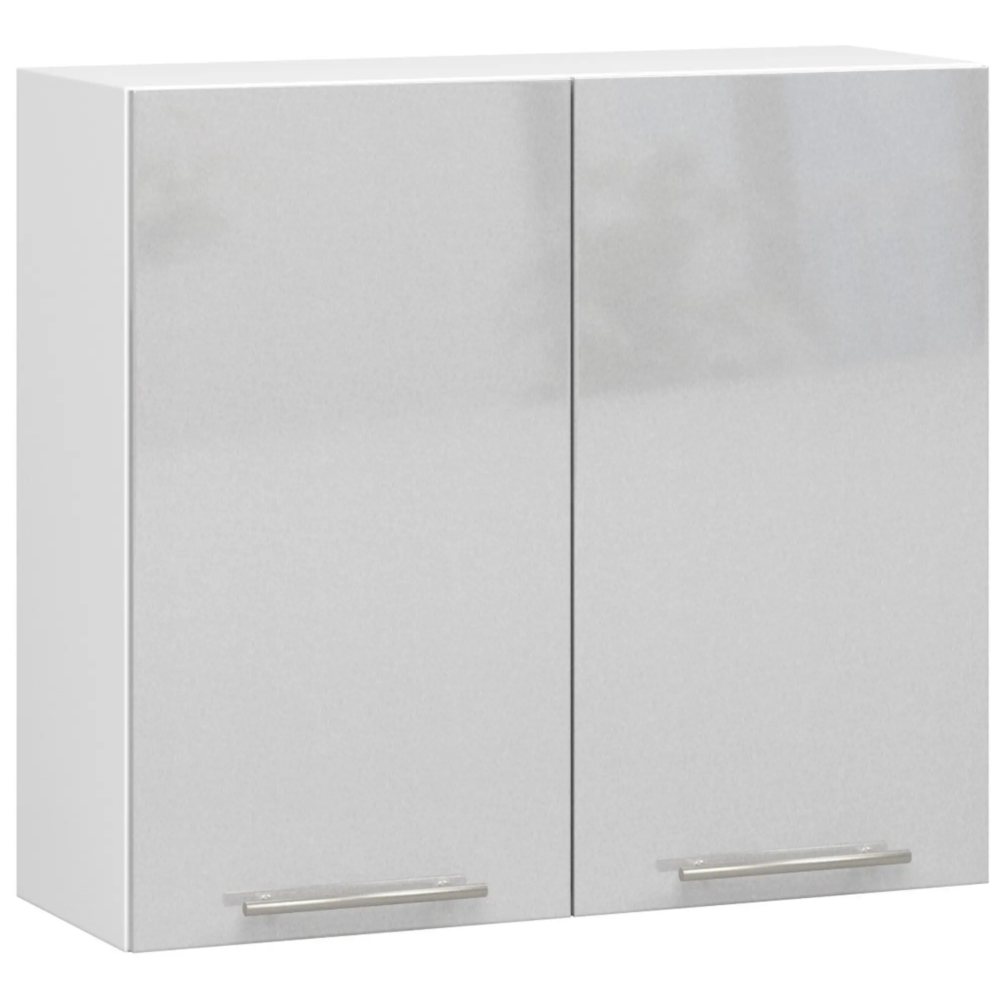 Ak furniture Závěsná kuchyňská skříňka Olivie W 80 cm bílá/metalický lesk