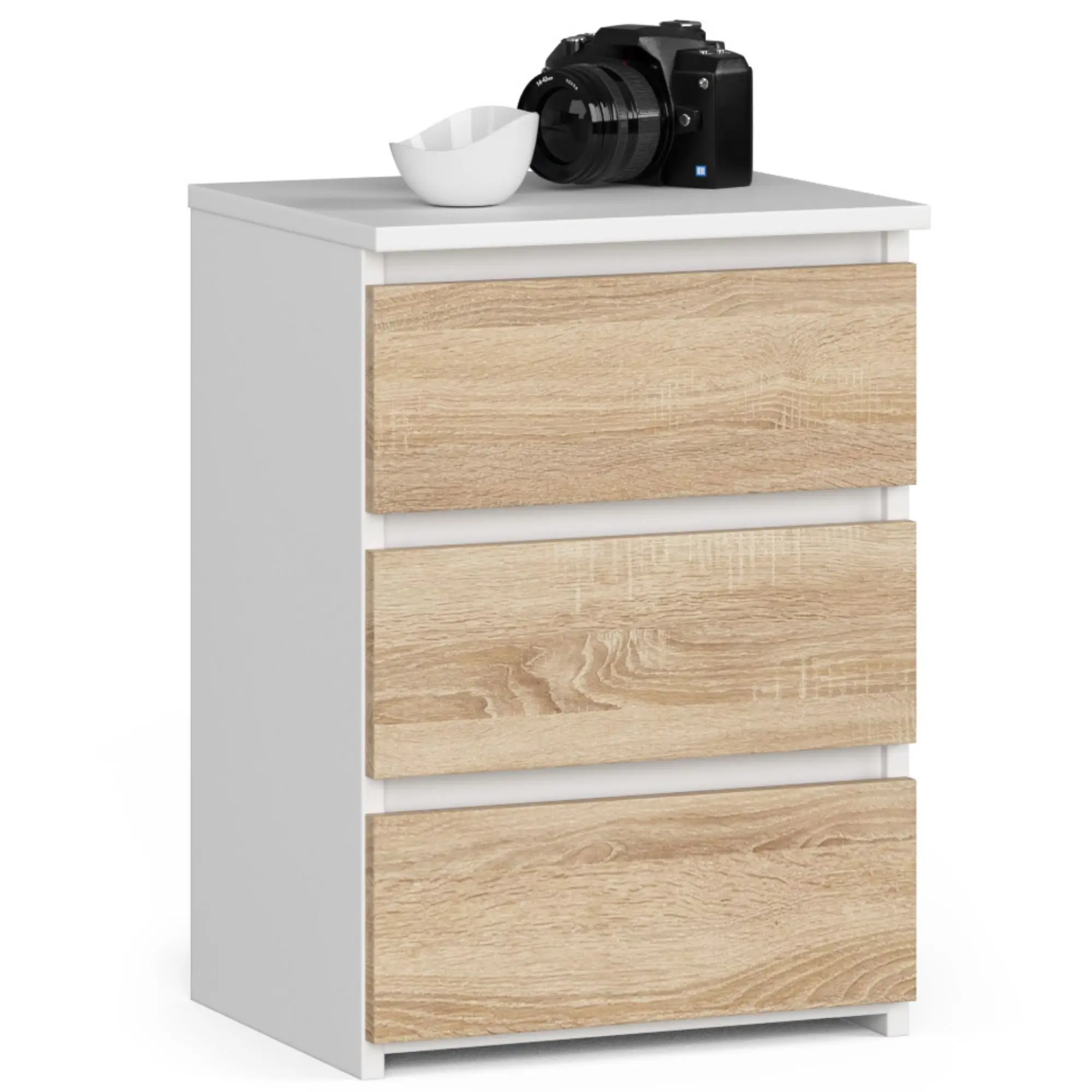 Ak furniture Komoda CL3 40 cm bílá/dub sonoma