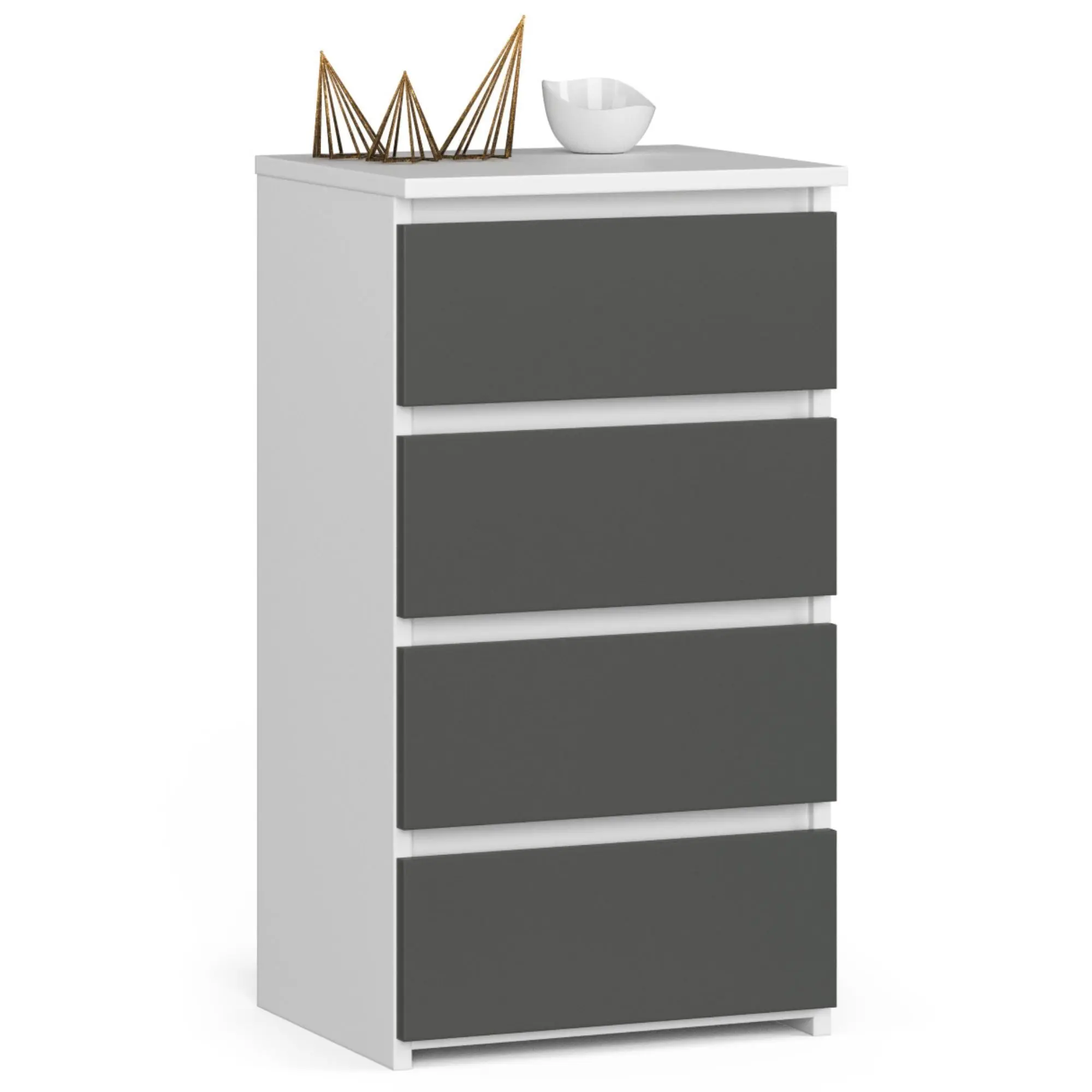 Ak furniture Komoda CL4 40 cm bílá/grafitově šedá