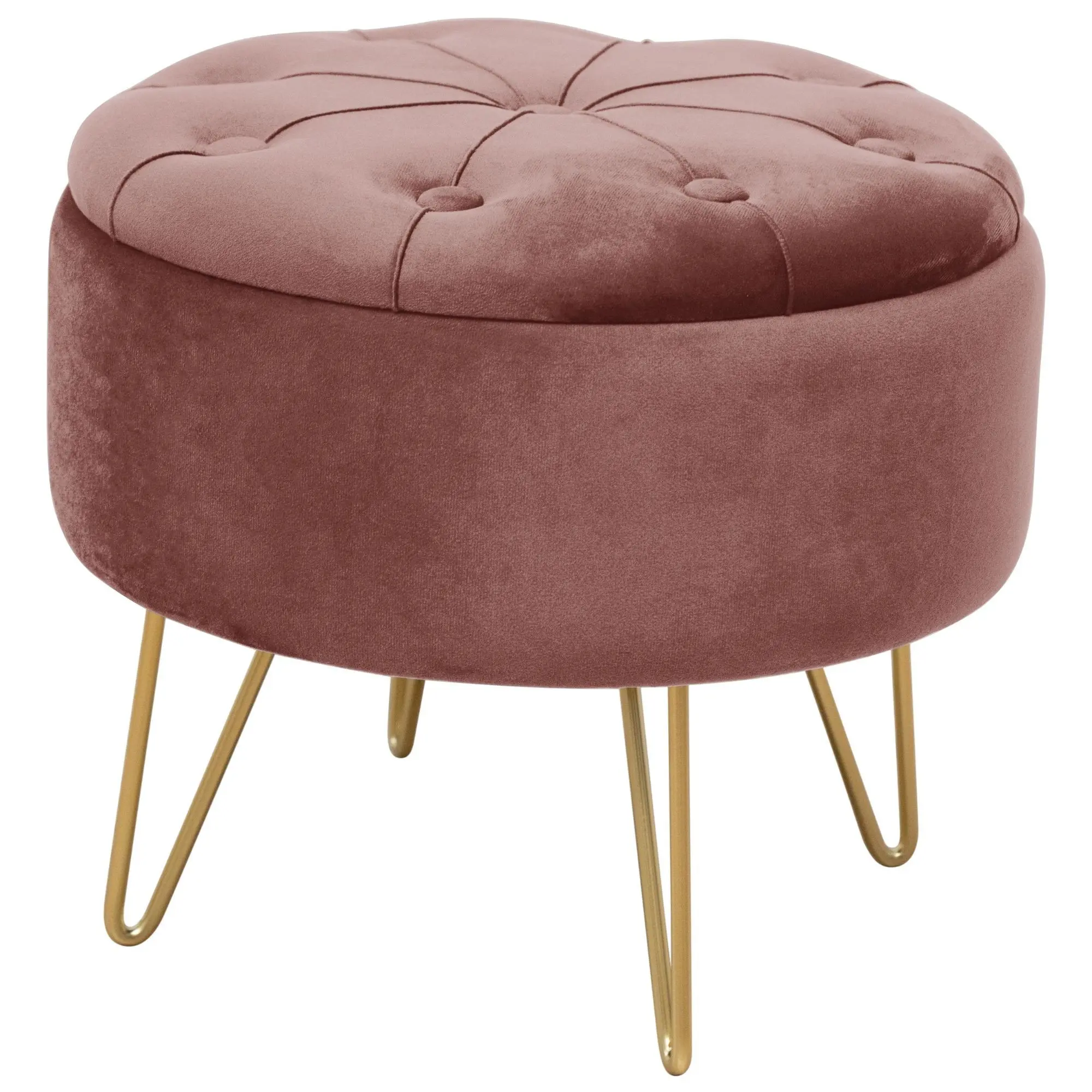 Ak furniture Taburet ROCA samet růžový