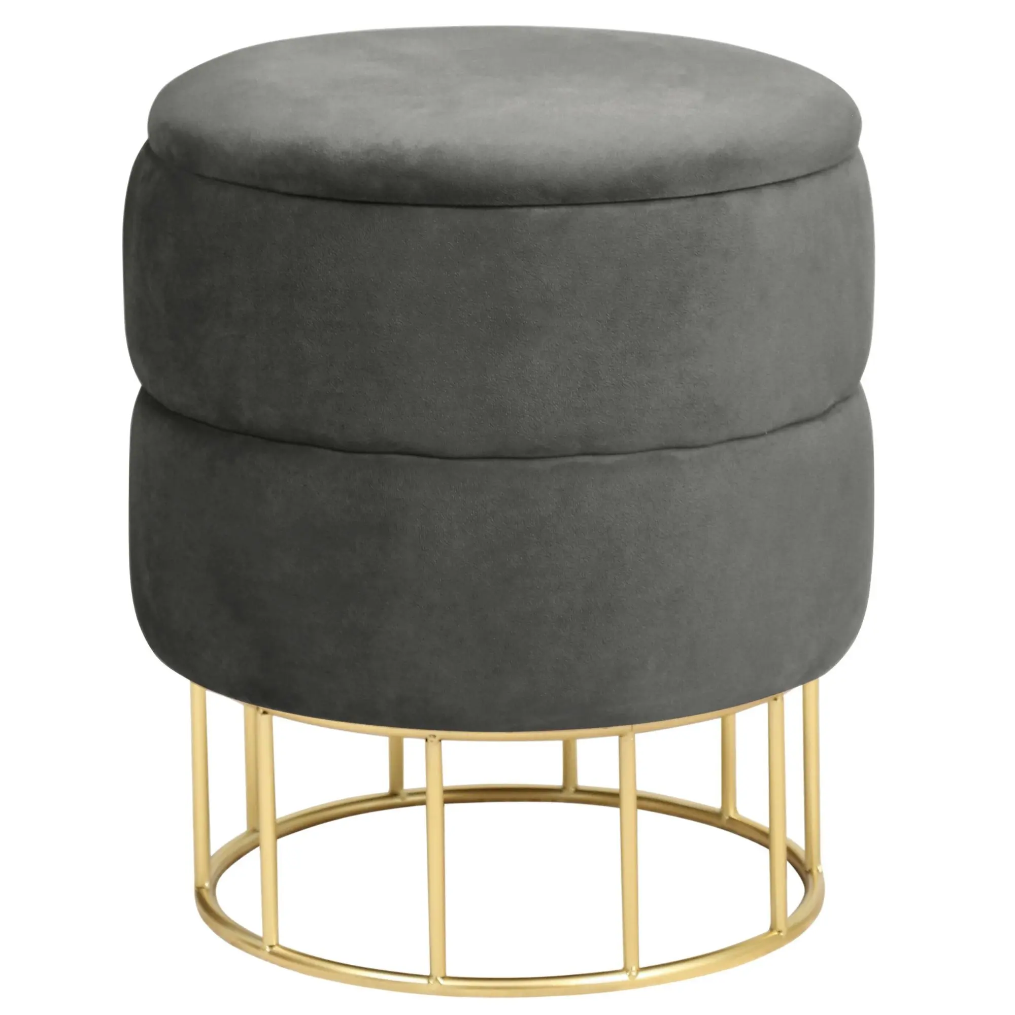 Ak furniture Taburet ELZA samet šedý