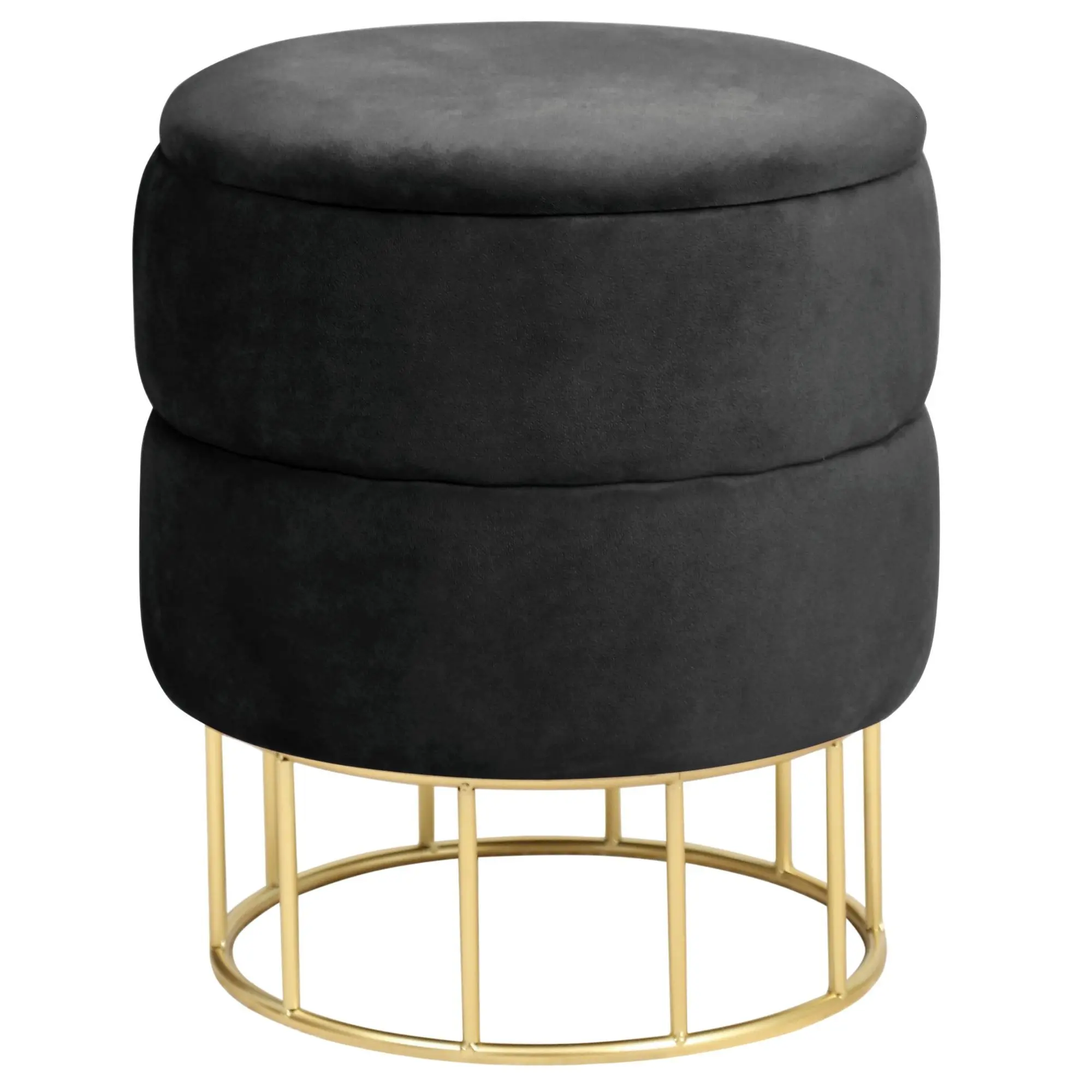 Ak furniture Taburet ELZA samet černý