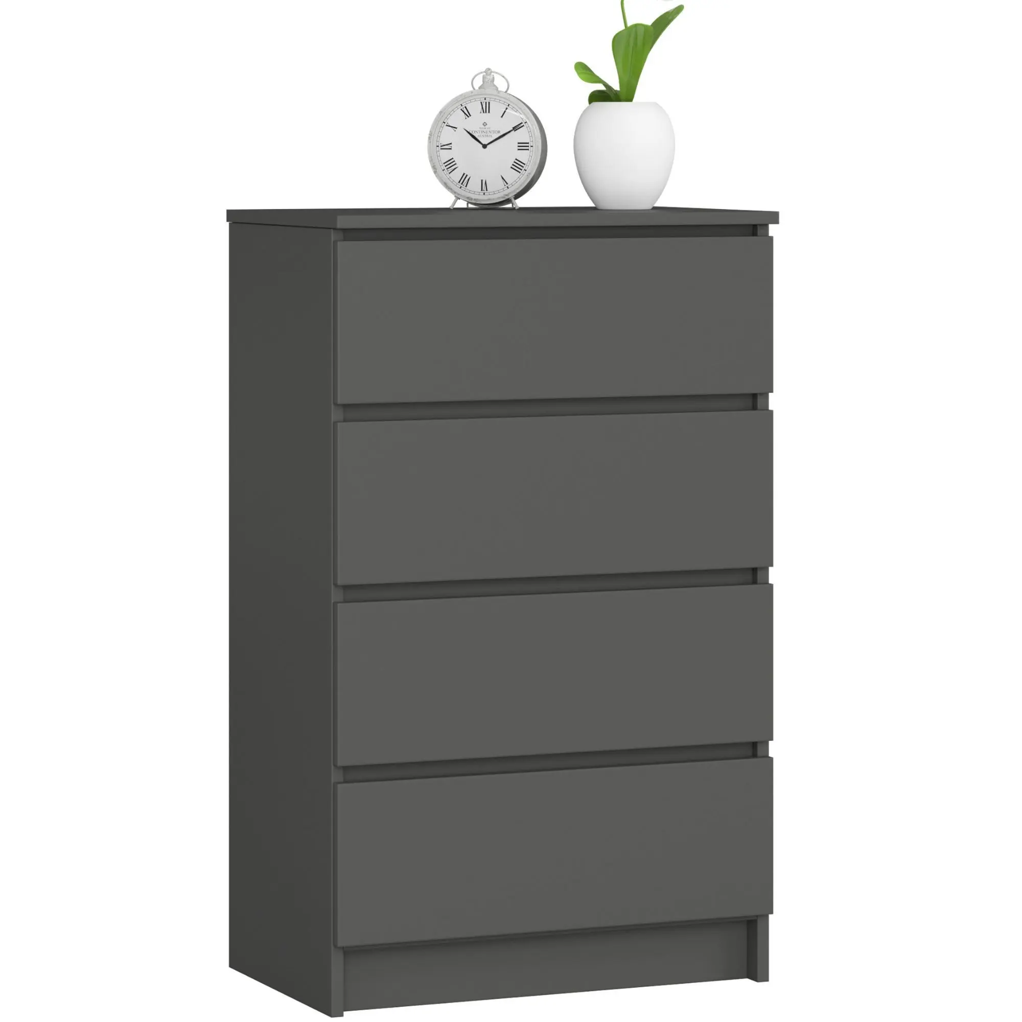 Ak furniture Komoda Kuba 60 cm - 4 šuplíky grafit
