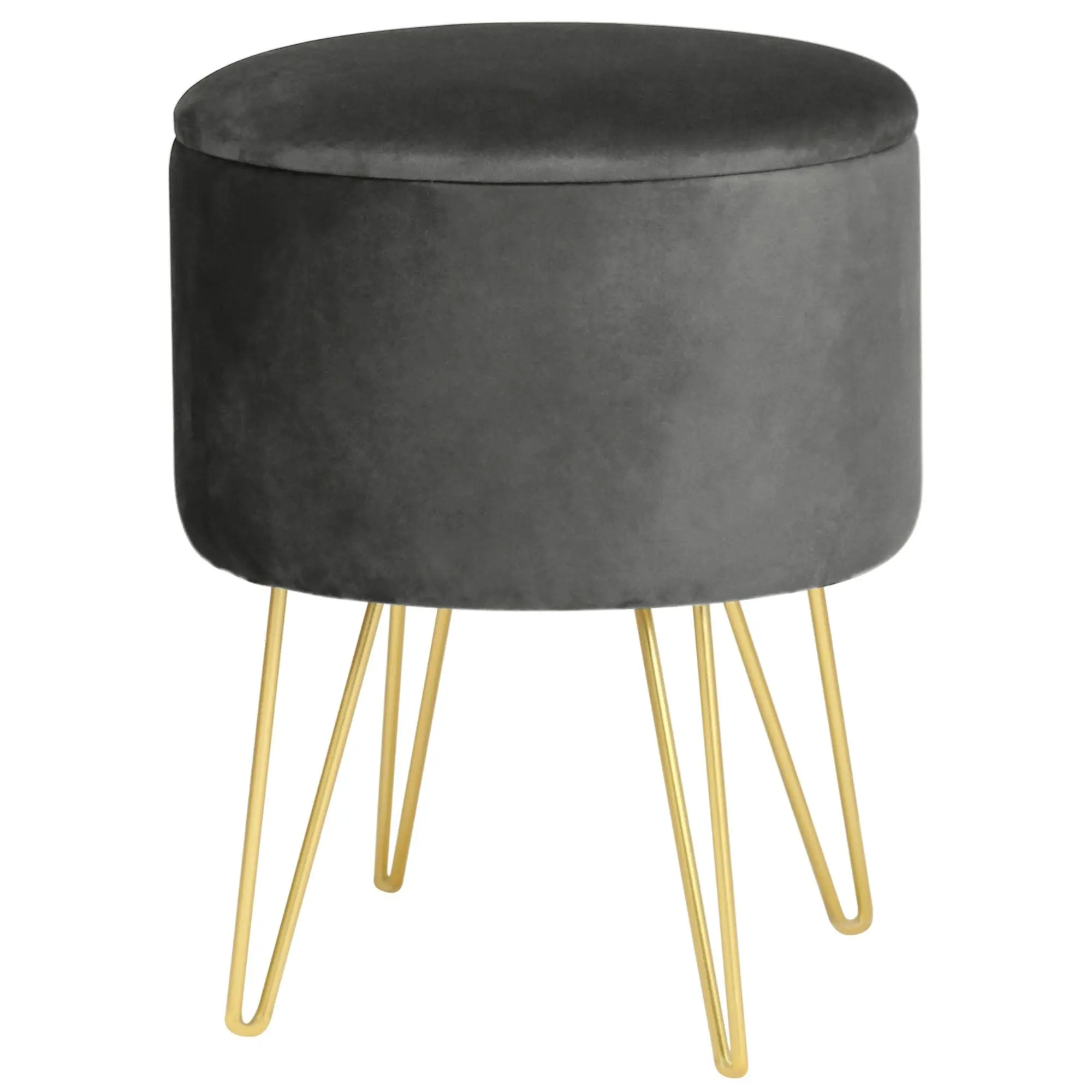 Ak furniture Taburet Lili s úložným prostorem šedý