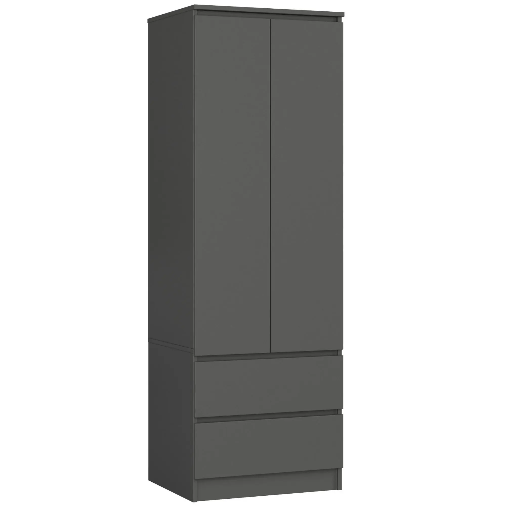 Ak furniture Šatní skříň STAR S 60 cm 2 dveře 2 zásuvky grafitově šedá