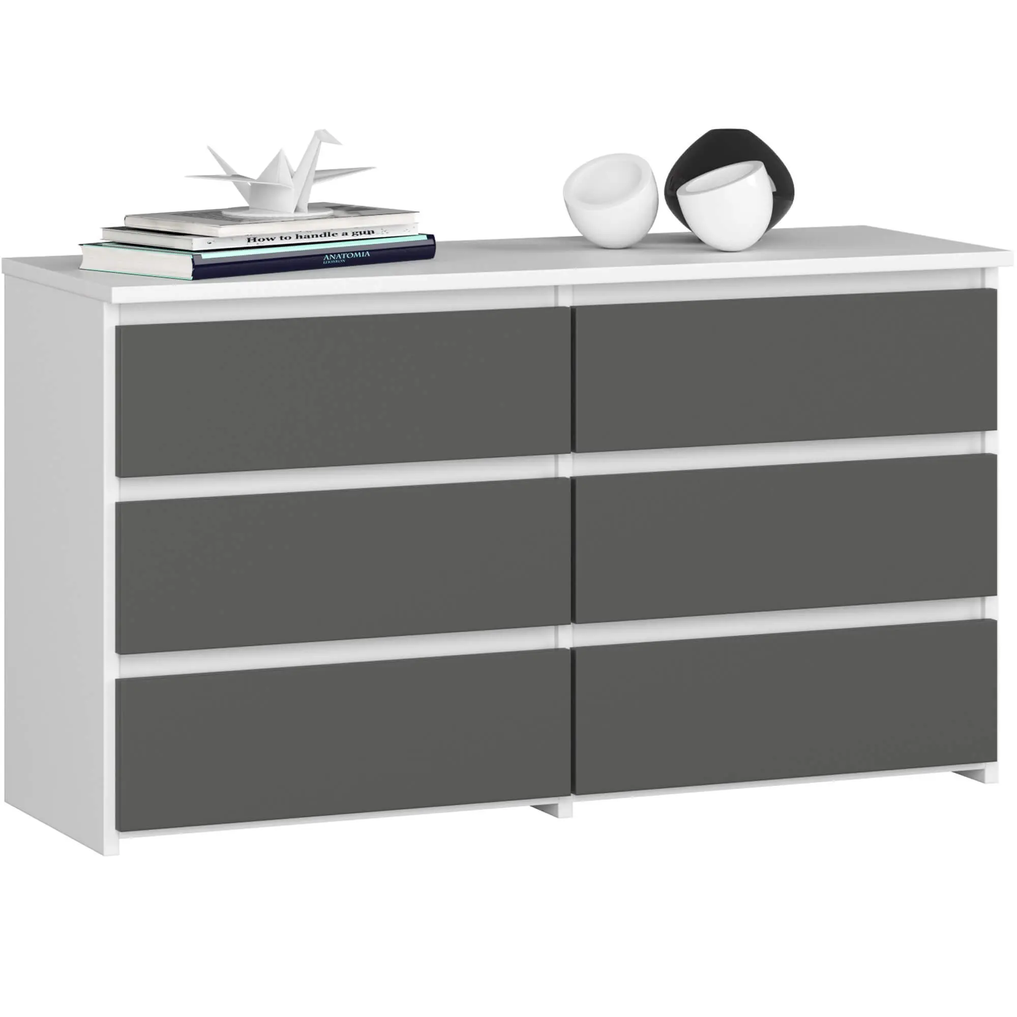 Ak furniture Komoda CL6 100 cm bílá/grafitově šedá