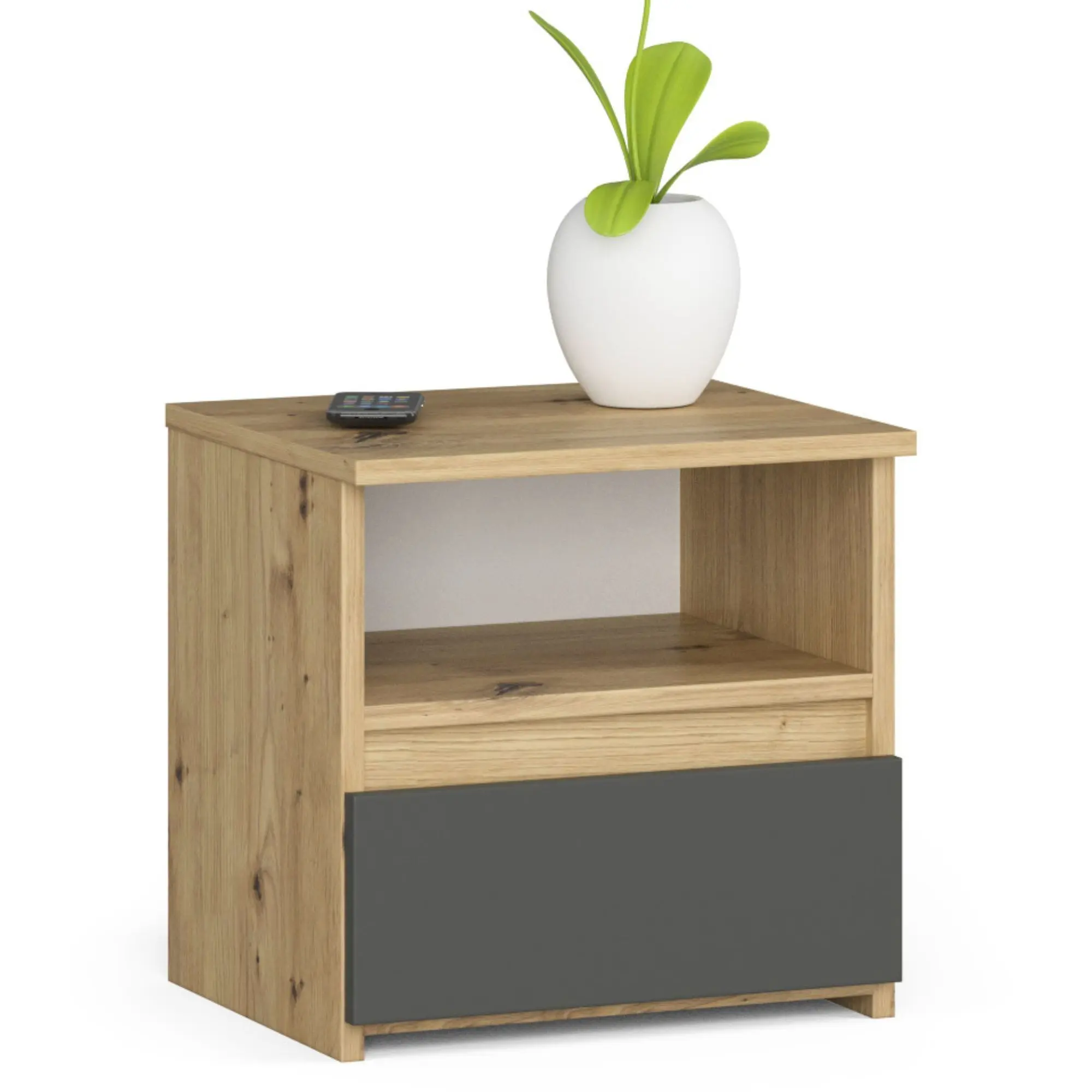 Noční stolek CL1 dub artisan / šedý