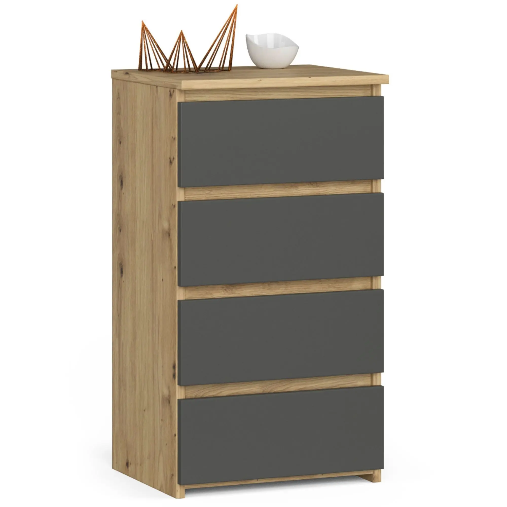 Ak furniture Komoda CL4 40 cm dub artisan/grafitově šedá
