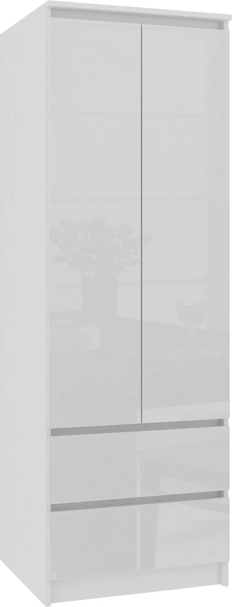 Ak furniture Šatní skříň Star 60 cm bílá lesk