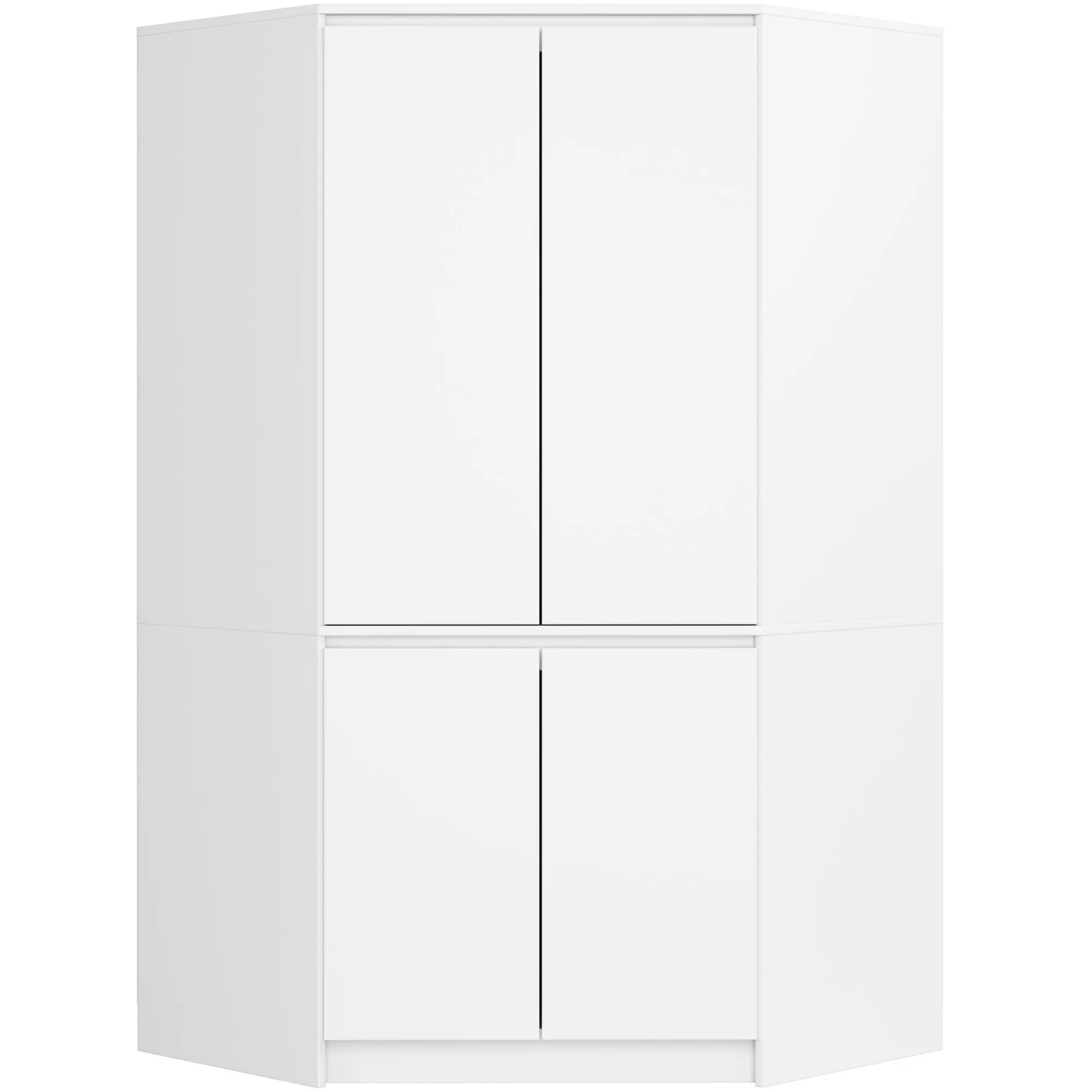 Ak furniture Rohová šatní skříň CLP 100 cm 4D bílá