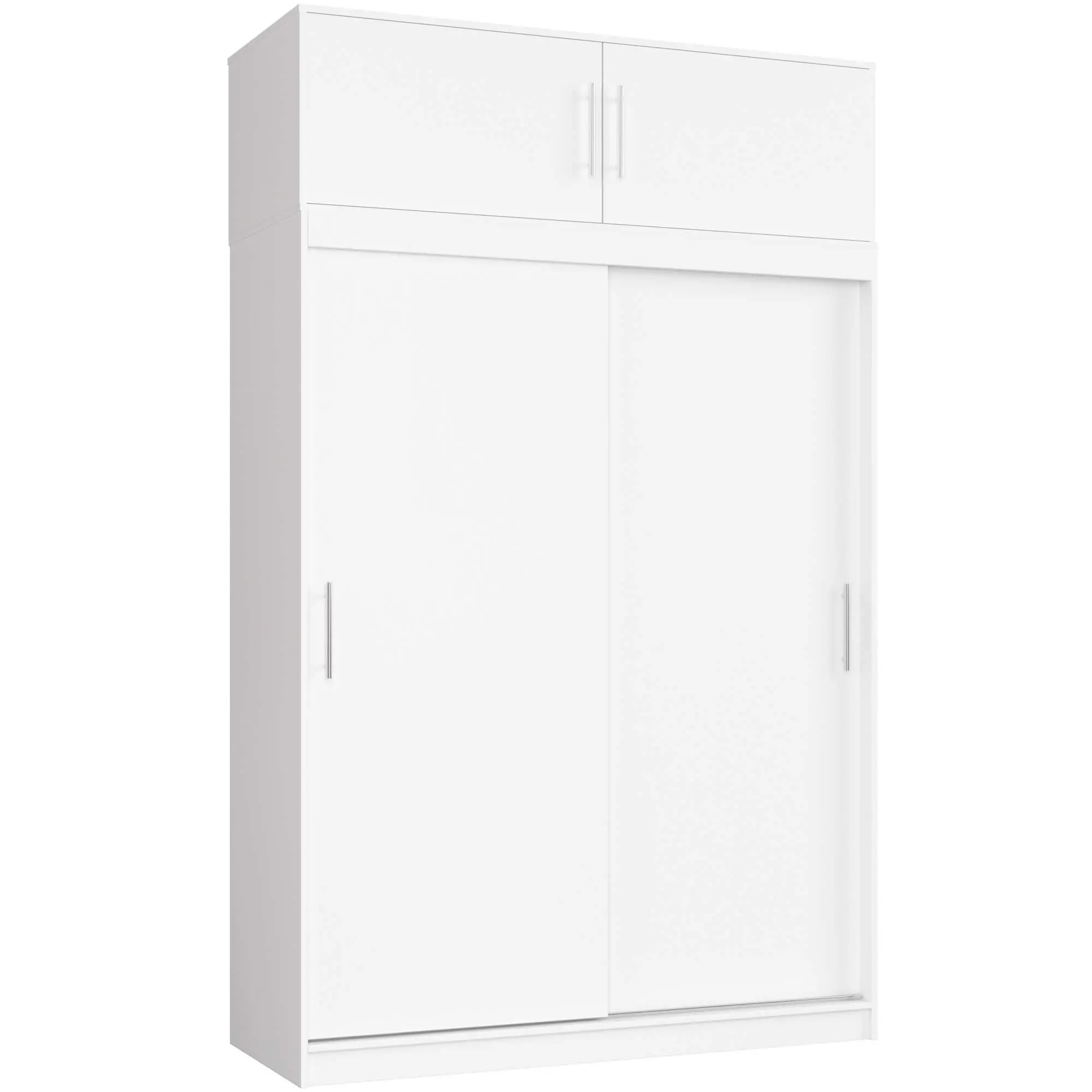 Ak furniture Šatní skříň s posuvnými dveřmi a nástavcem MONO CLP 150 cm bílá