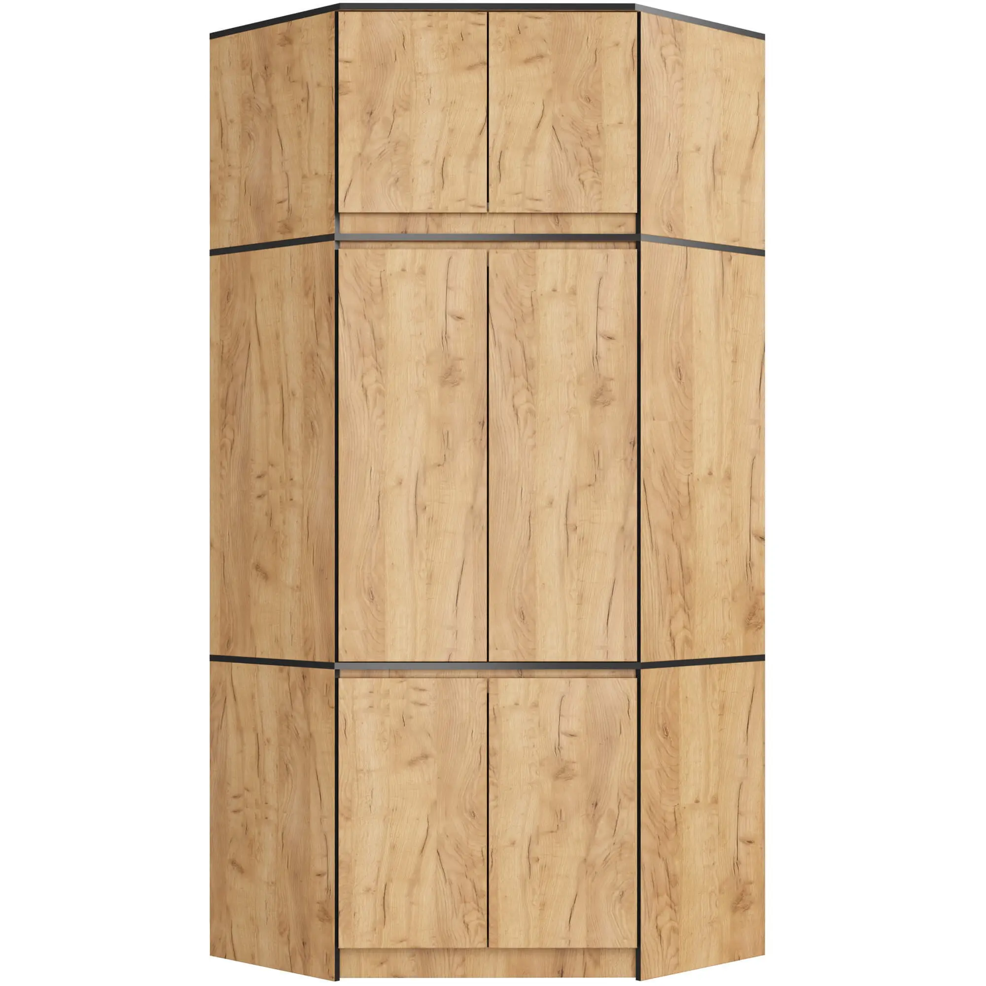 Ak furniture Rohová šatní skříň CLP 100 cm 6D dub craft